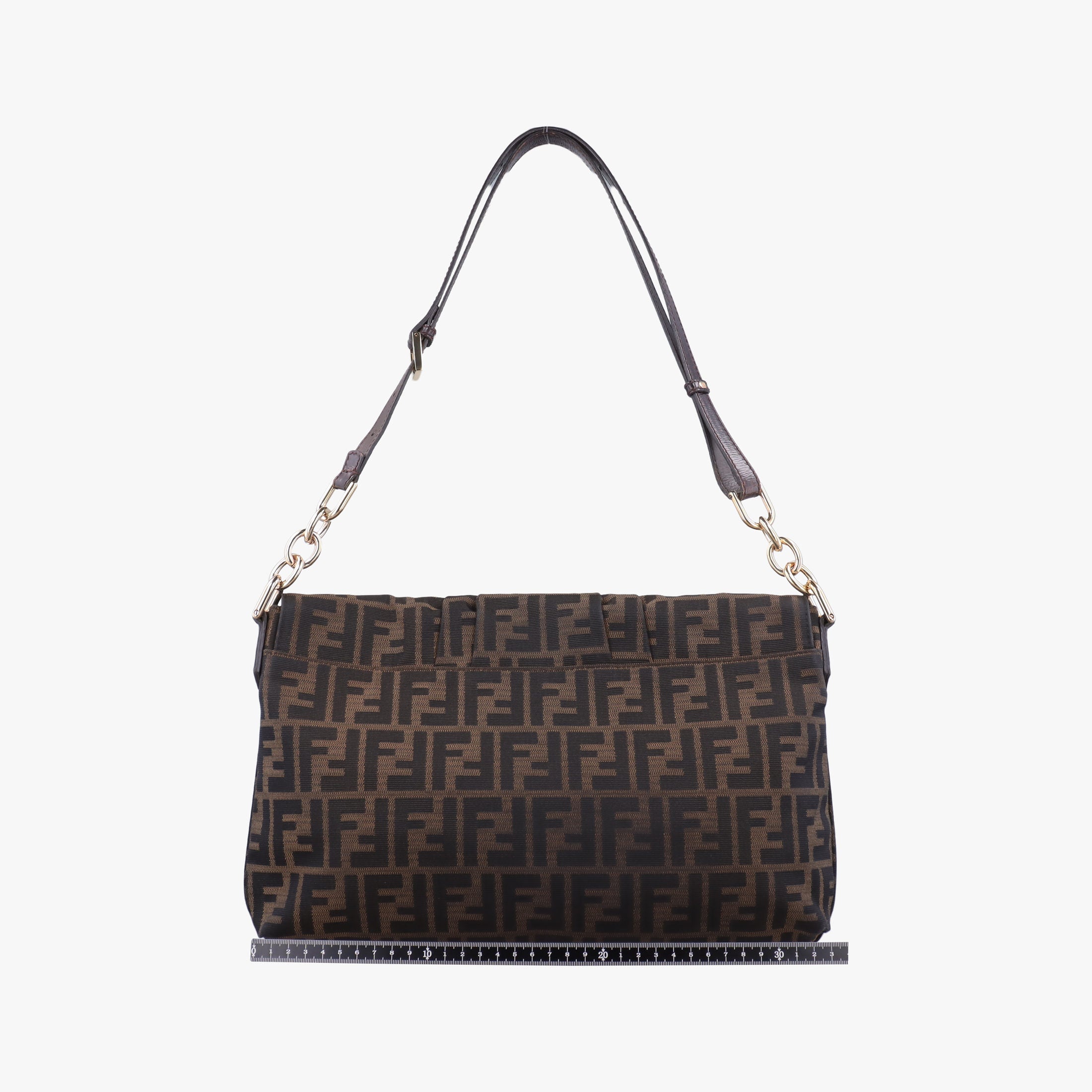 Secondhand Fendi Mia Flap Brown canvas 8BT163 shoulderbag | stylenewstar