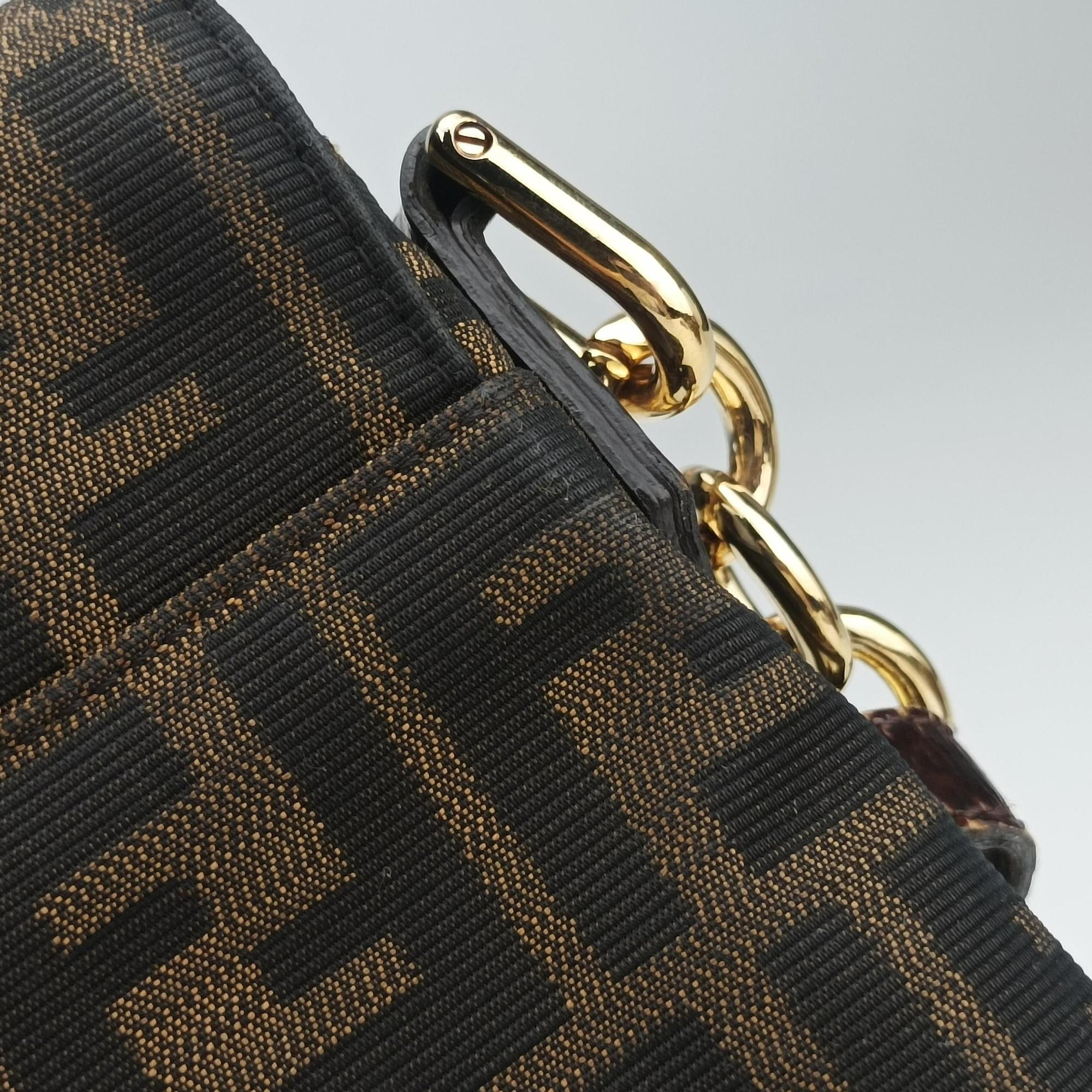 Secondhand Fendi Mia Flap Brown canvas 8BT163 shoulderbag | stylenewstar