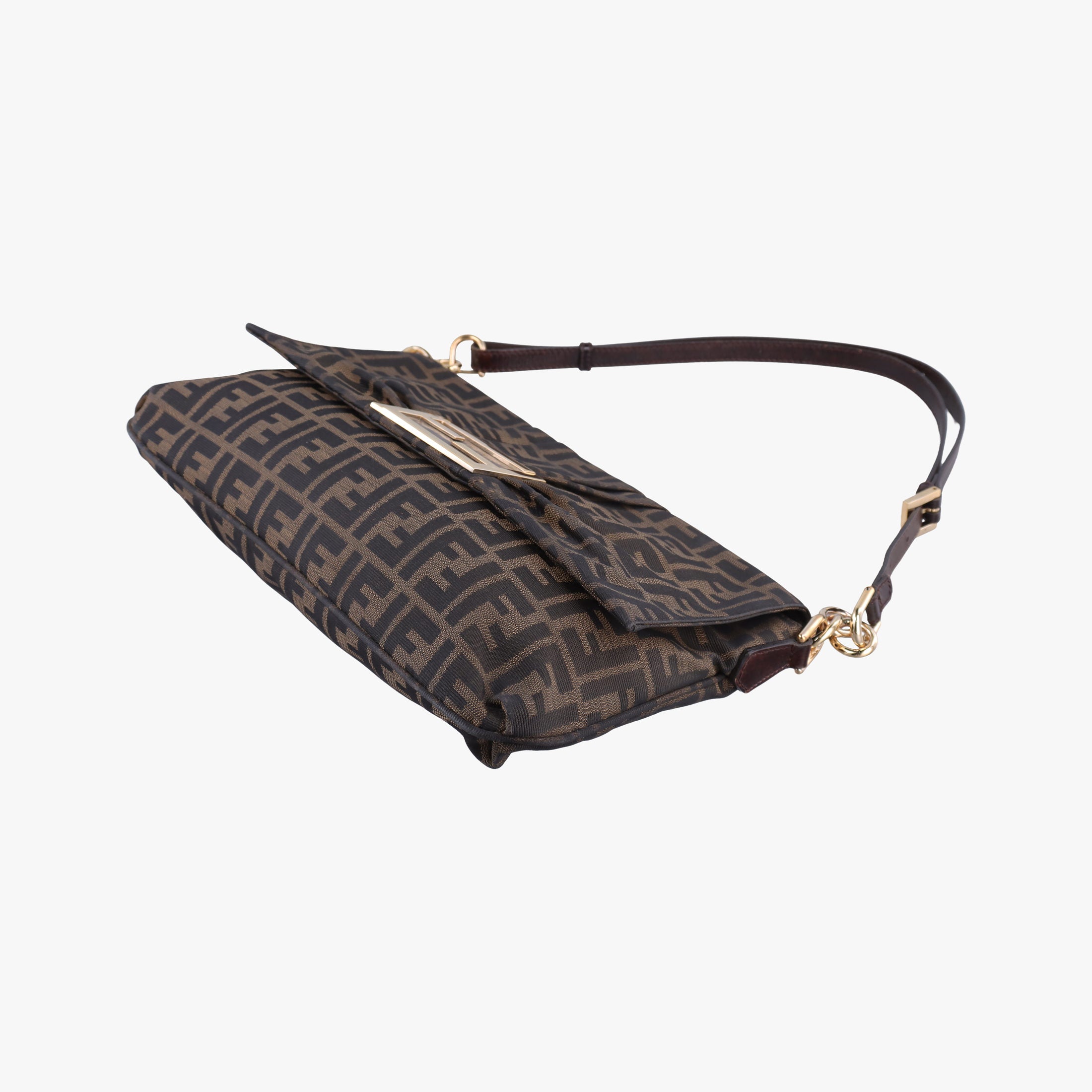 Secondhand Fendi Mia Flap Brown canvas 8BT163 shoulderbag | stylenewstar