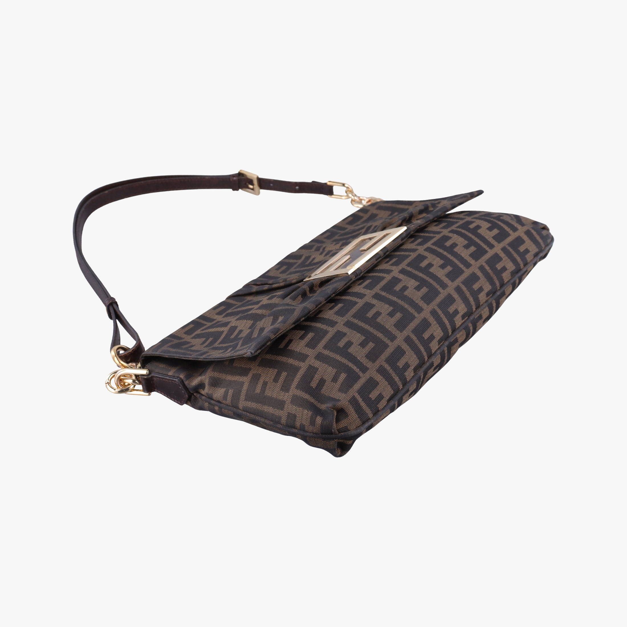 Secondhand Fendi Mia Flap Brown canvas 8BT163 shoulderbag | stylenewstar