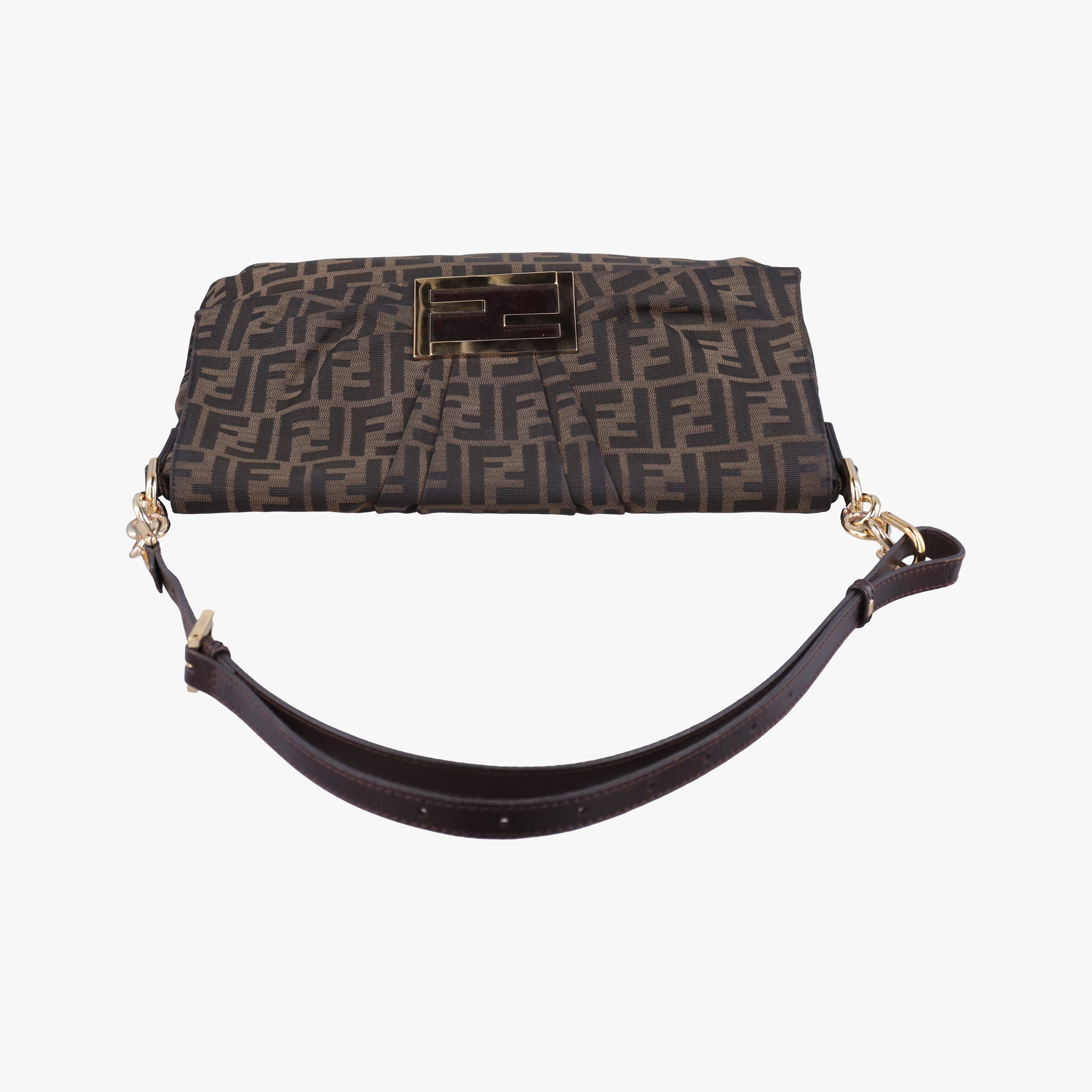 Secondhand Fendi Mia Flap Brown canvas 8BT163 shoulderbag | stylenewstar