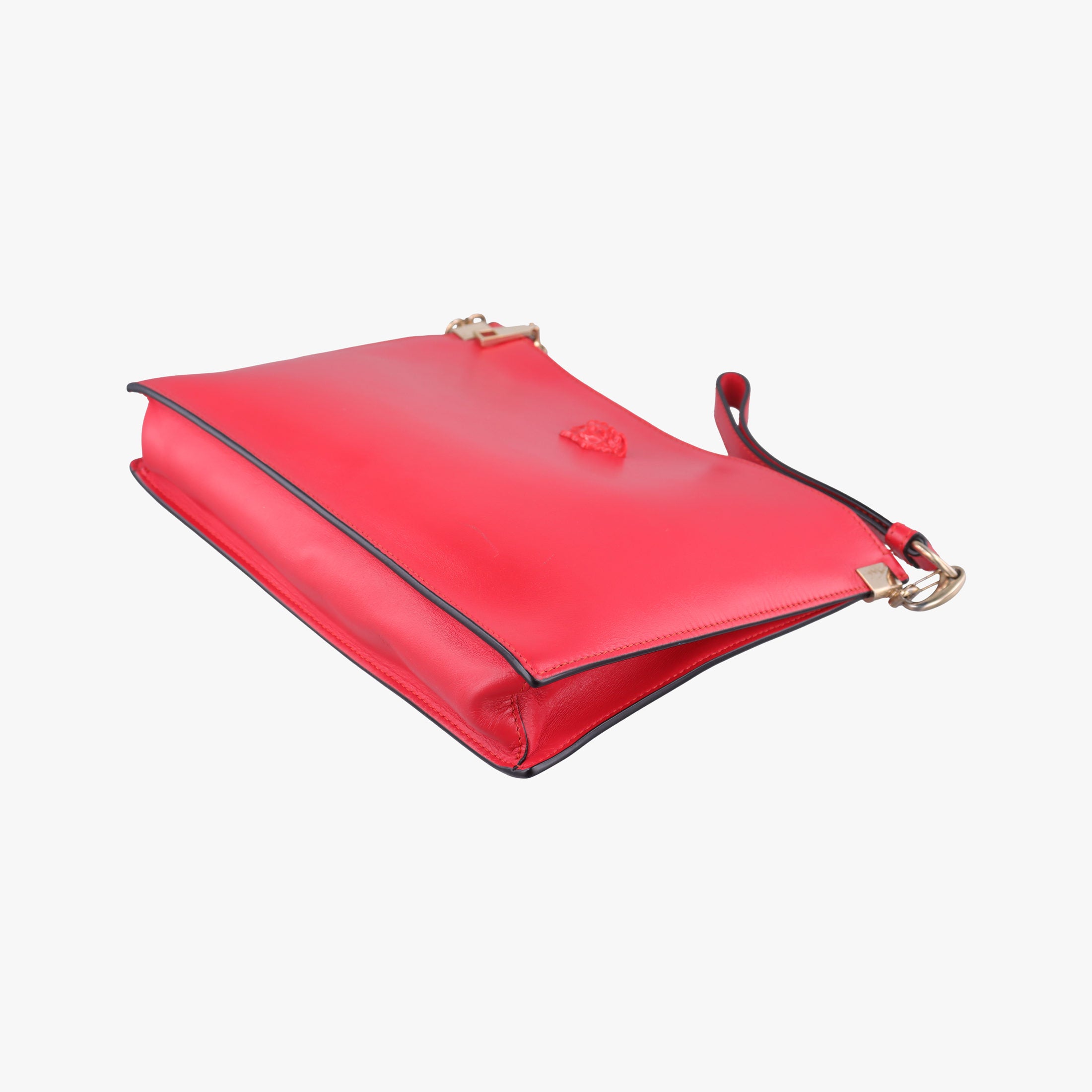 Pre-owned VERSACE La Medusa Red Leather  shoulderbag | stylenewstar