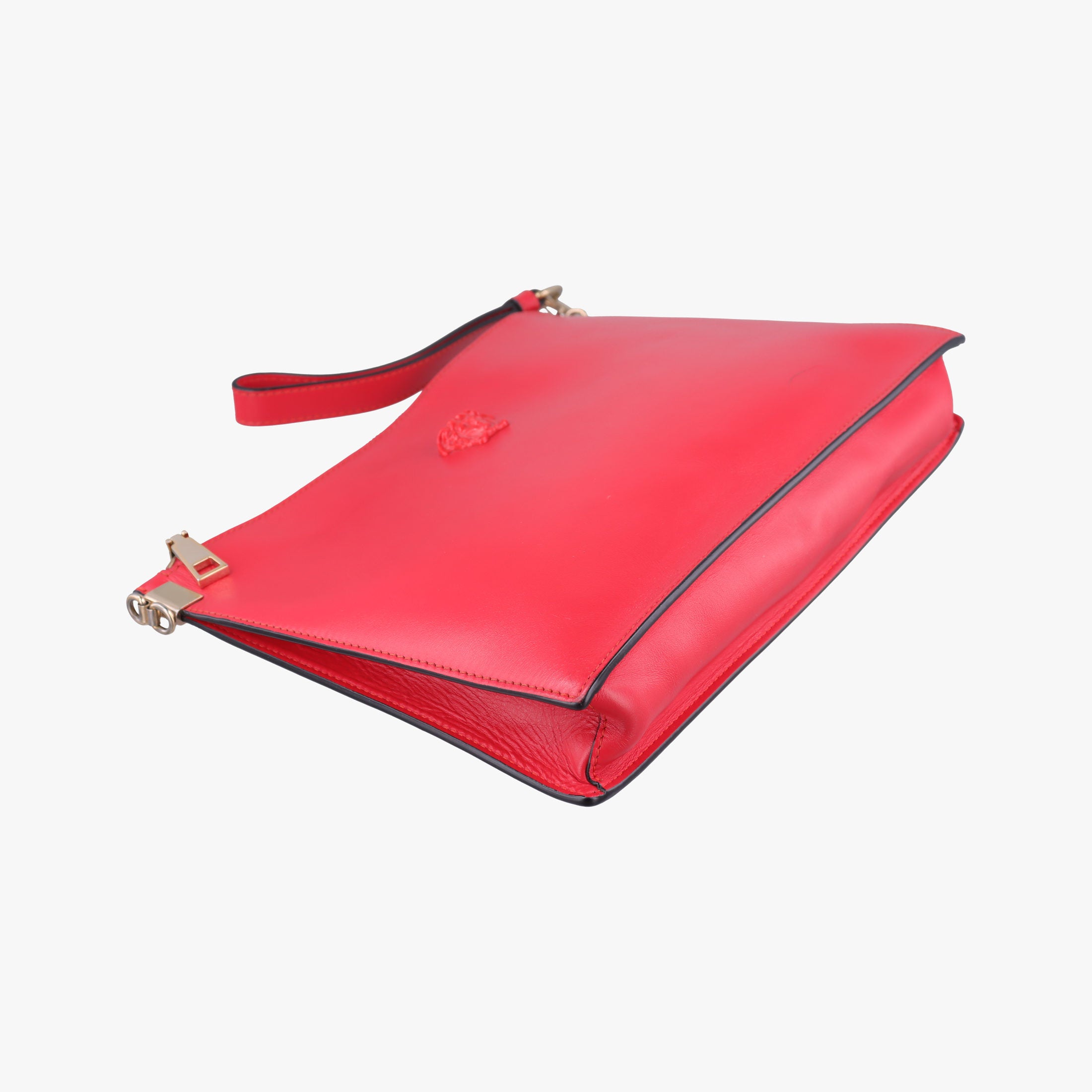 Pre-owned VERSACE La Medusa Red Leather  shoulderbag | stylenewstar