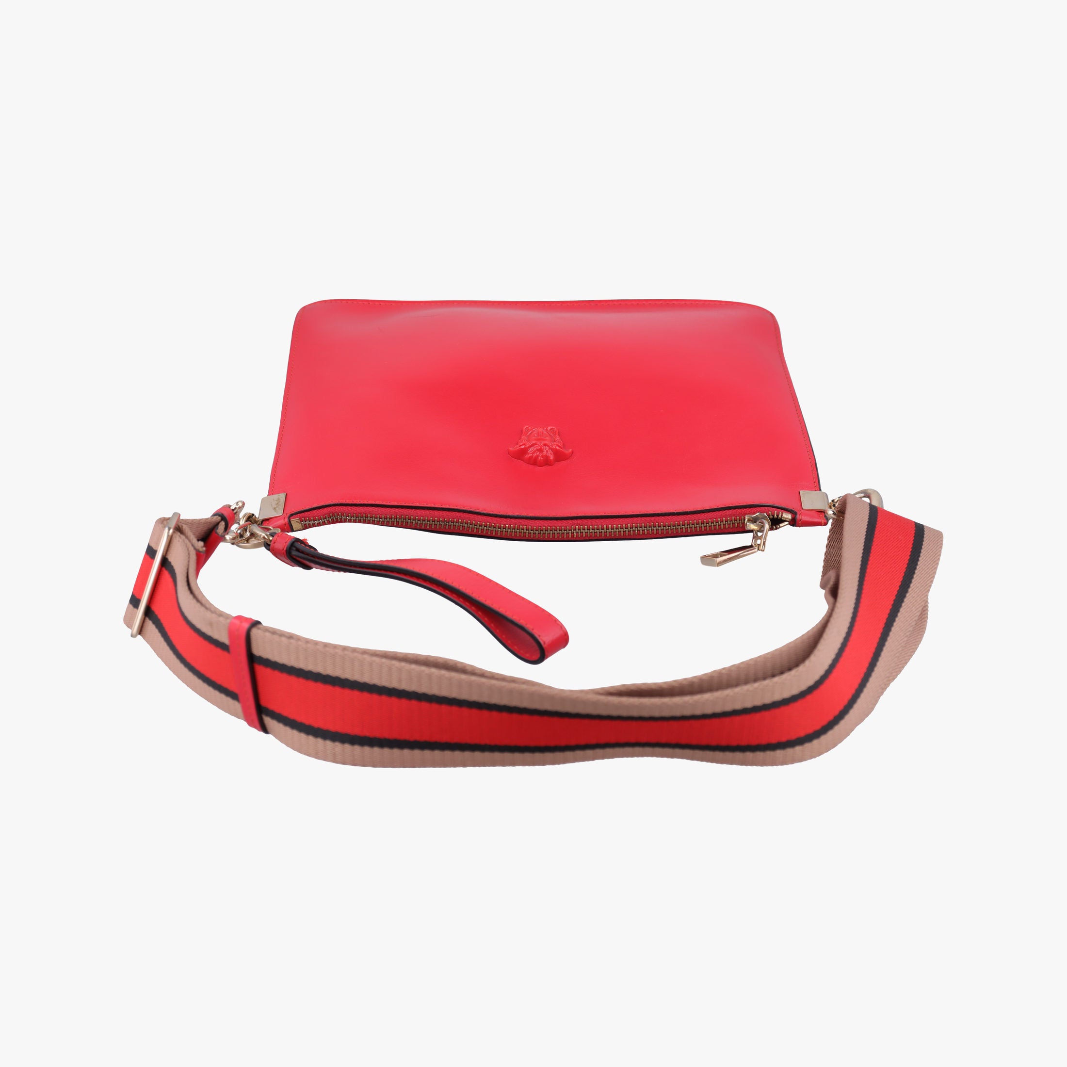 Pre-owned VERSACE La Medusa Red Leather  shoulderbag | stylenewstar