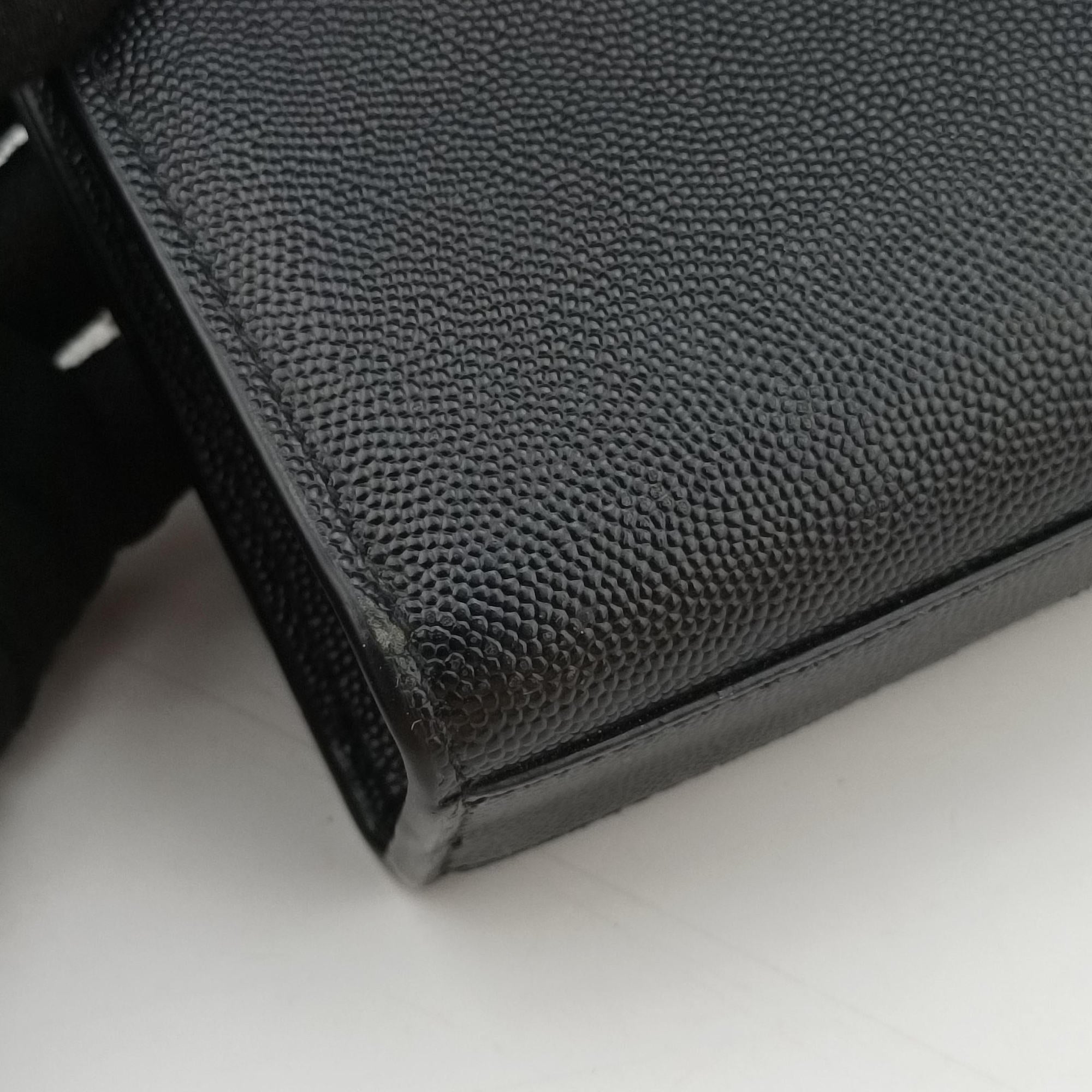 Pre-owned Yves Saint Laurent KATE Black Caviar Skin 364021 shoulderbag | stylenewstar
