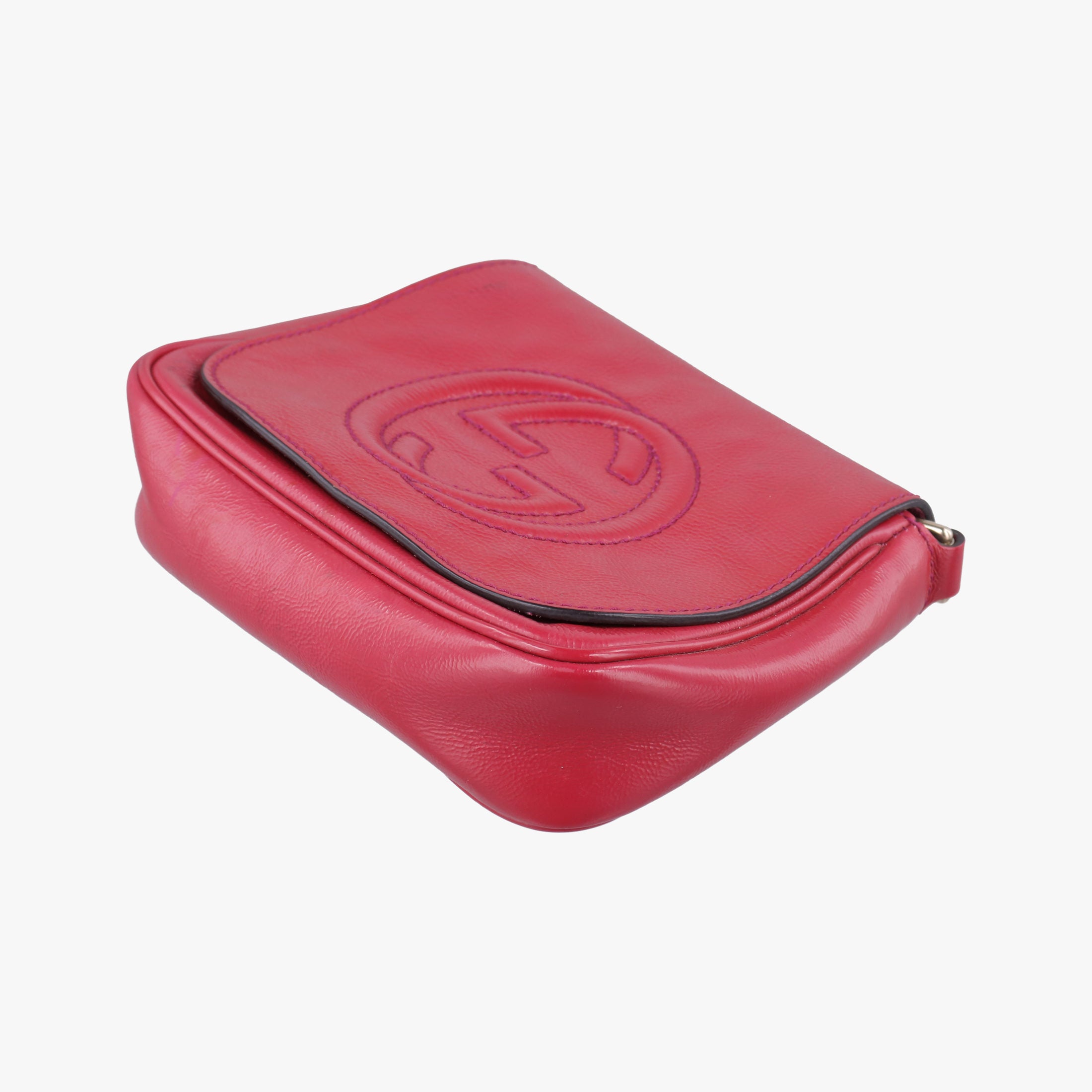 Pre-owned Gucci Soho RoseRed Patent Leather 323190 shoulderbag | stylenewstar