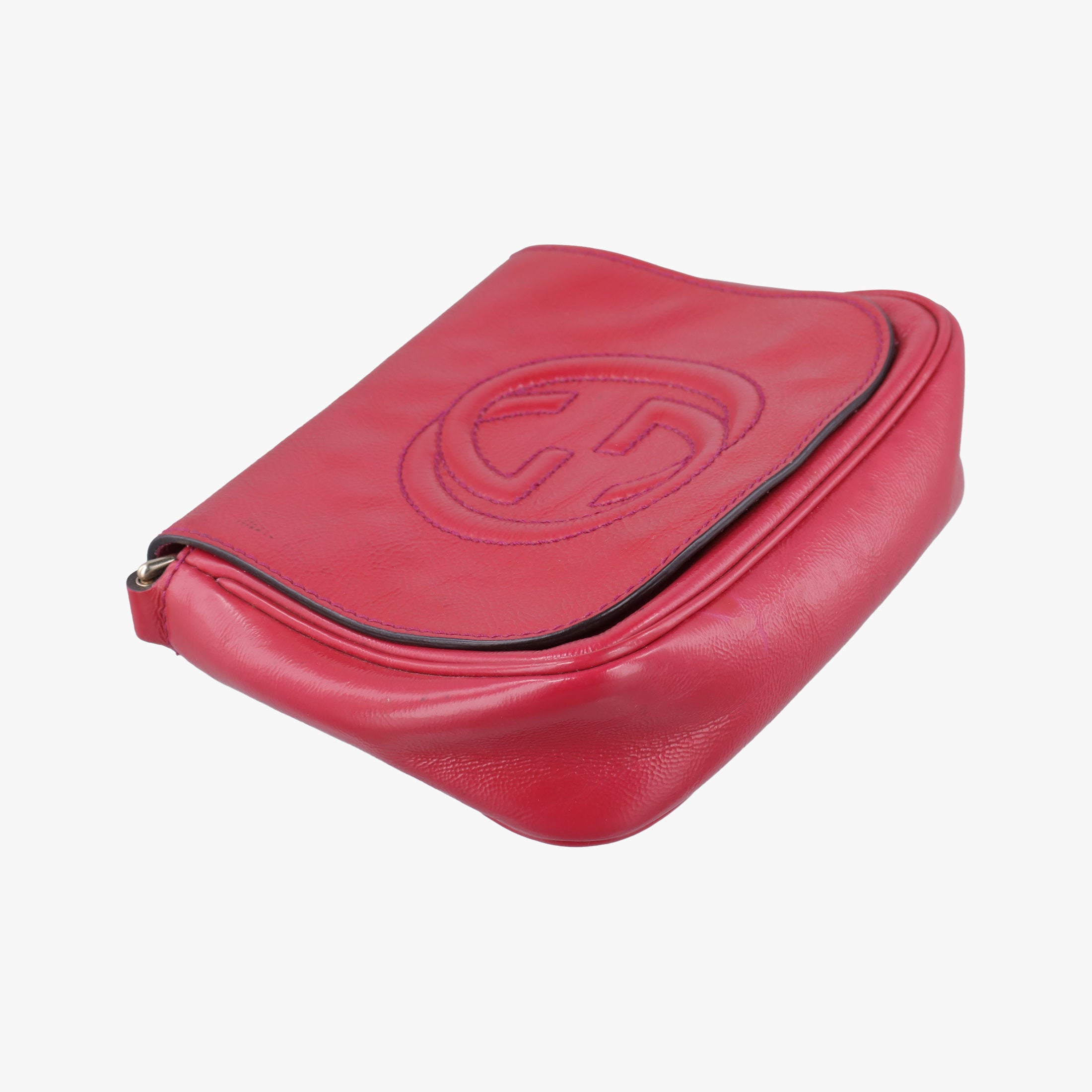 Pre-owned Gucci Soho RoseRed Patent Leather 323190 shoulderbag | stylenewstar