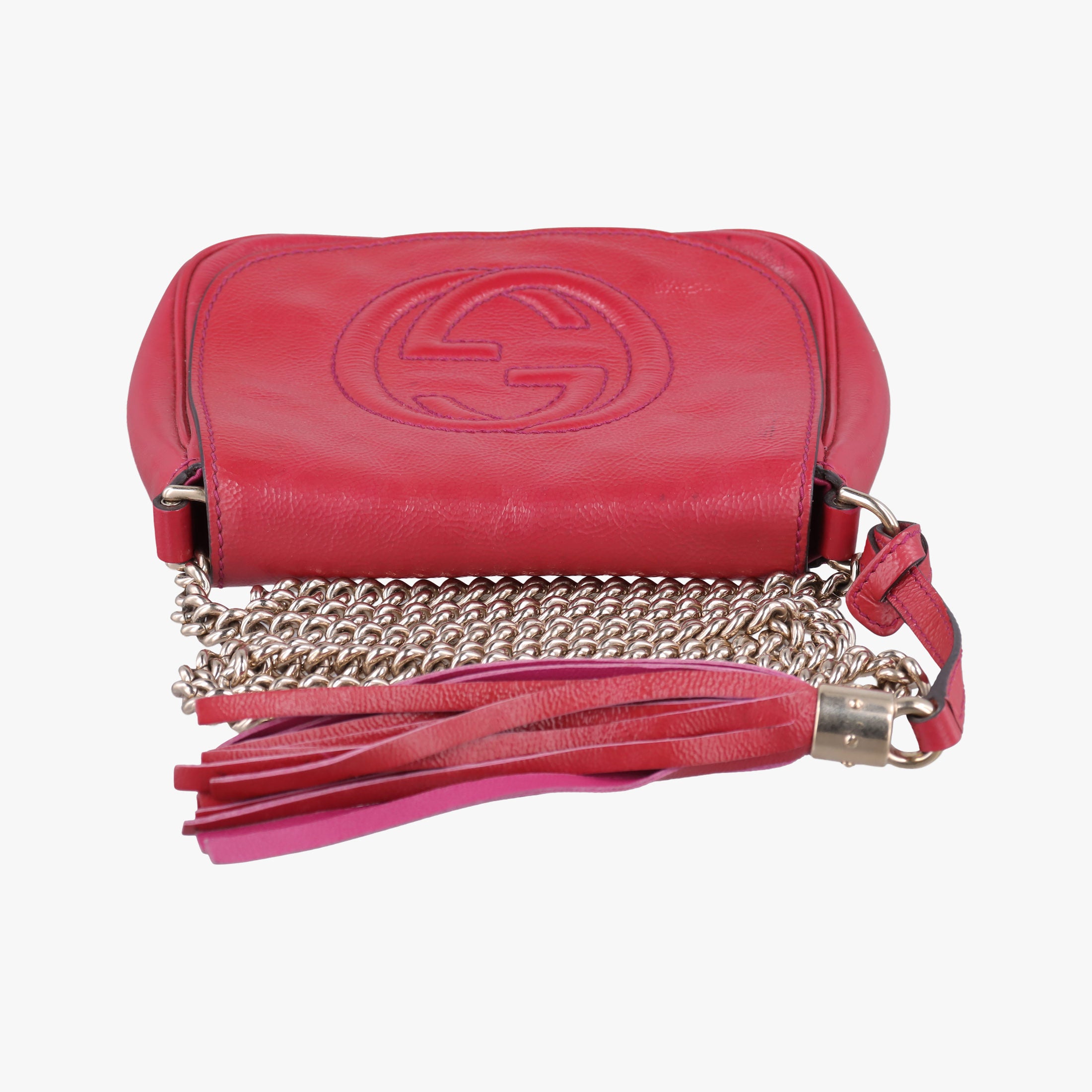 Pre-owned Gucci Soho RoseRed Patent Leather 323190 shoulderbag | stylenewstar