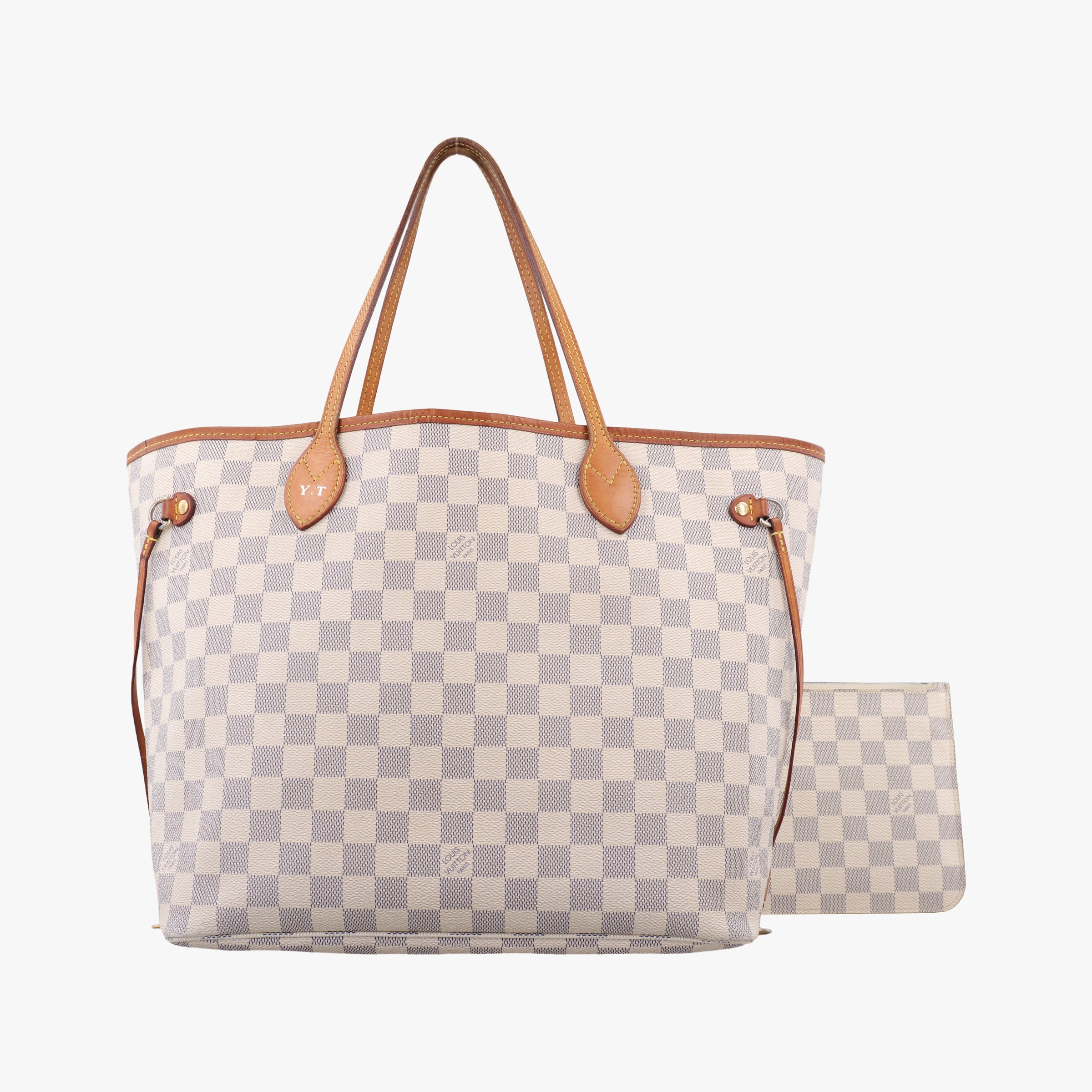 Pre-owned Louis Vuitton Neverfull MM Azur Damier Canvas N51107 handbag | stylenewstar