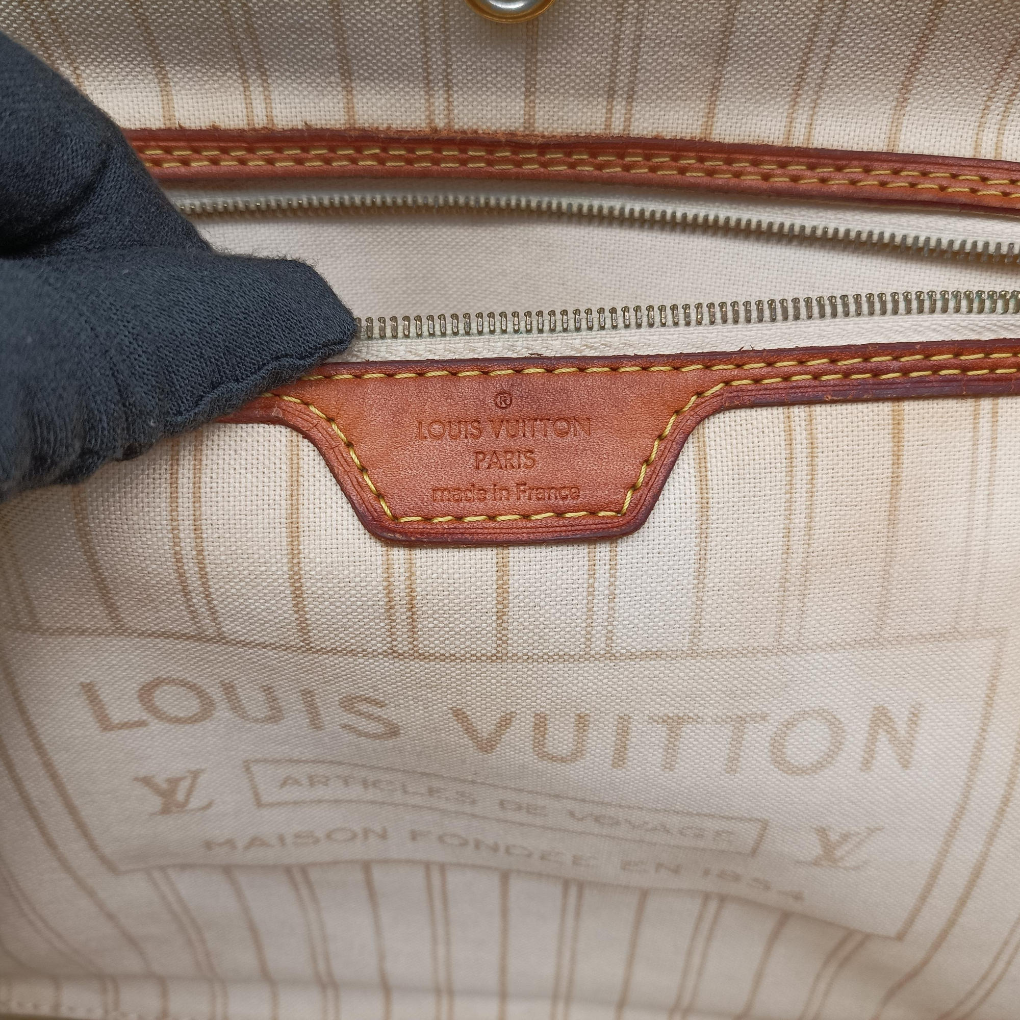 Pre-owned Louis Vuitton Neverfull MM Azur Damier Canvas N51107 handbag | stylenewstar