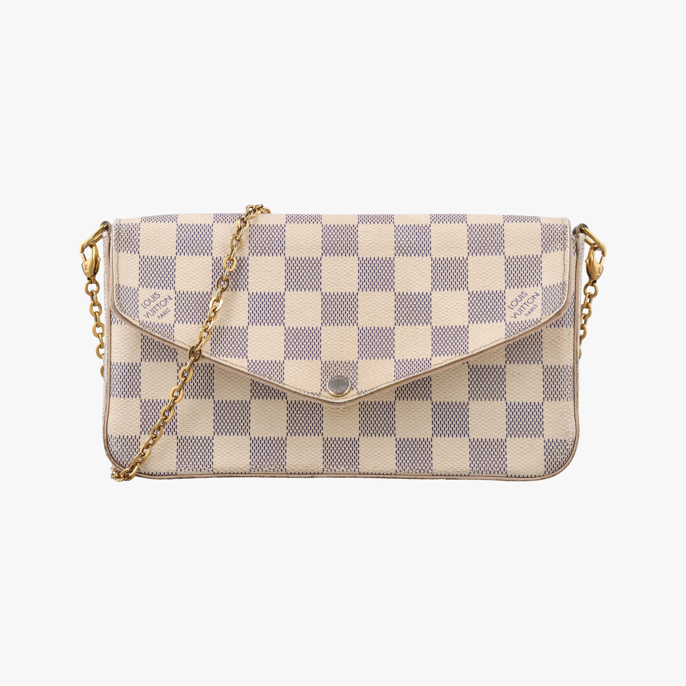 Vintage Louis Vuitton Pochette FeLICIE Azur Damier Canvas N63106 shoulderbag | stylenewstar