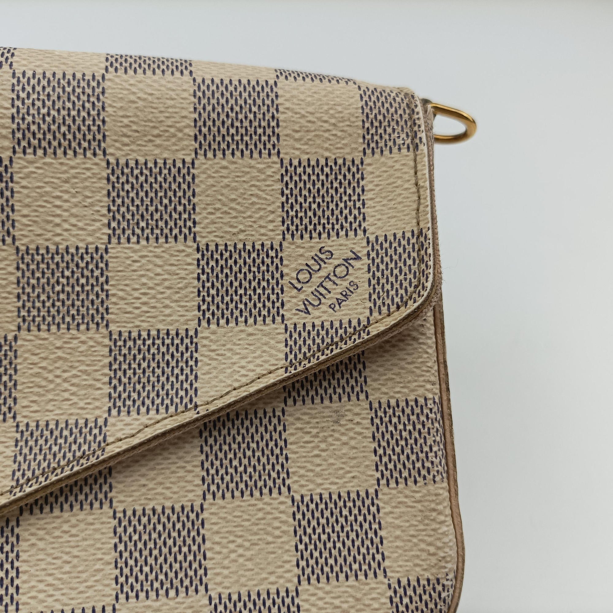 Vintage Louis Vuitton Pochette FeLICIE Azur Damier Canvas N63106 shoulderbag | stylenewstar