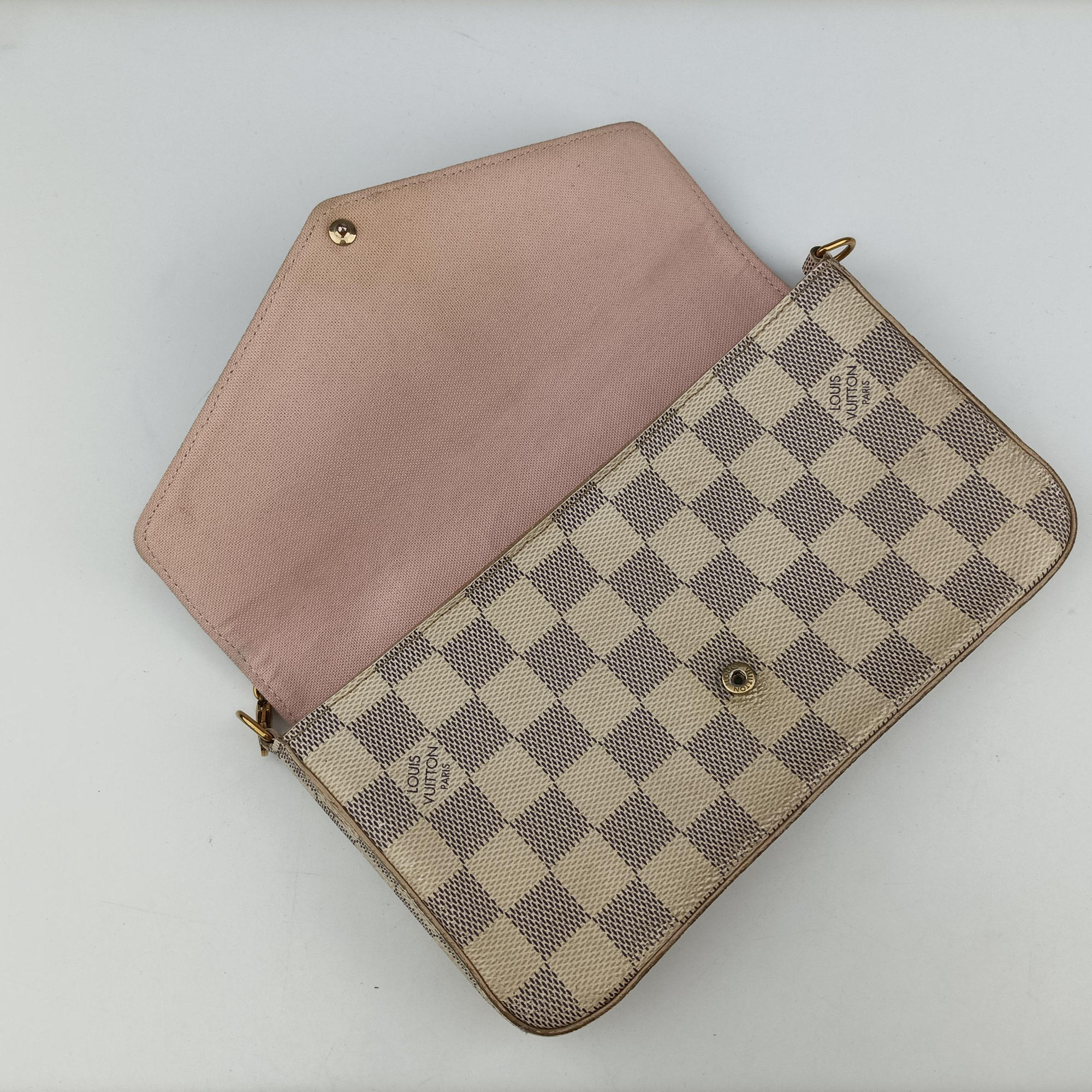Vintage Louis Vuitton Pochette FeLICIE Azur Damier Canvas N63106 shoulderbag | stylenewstar