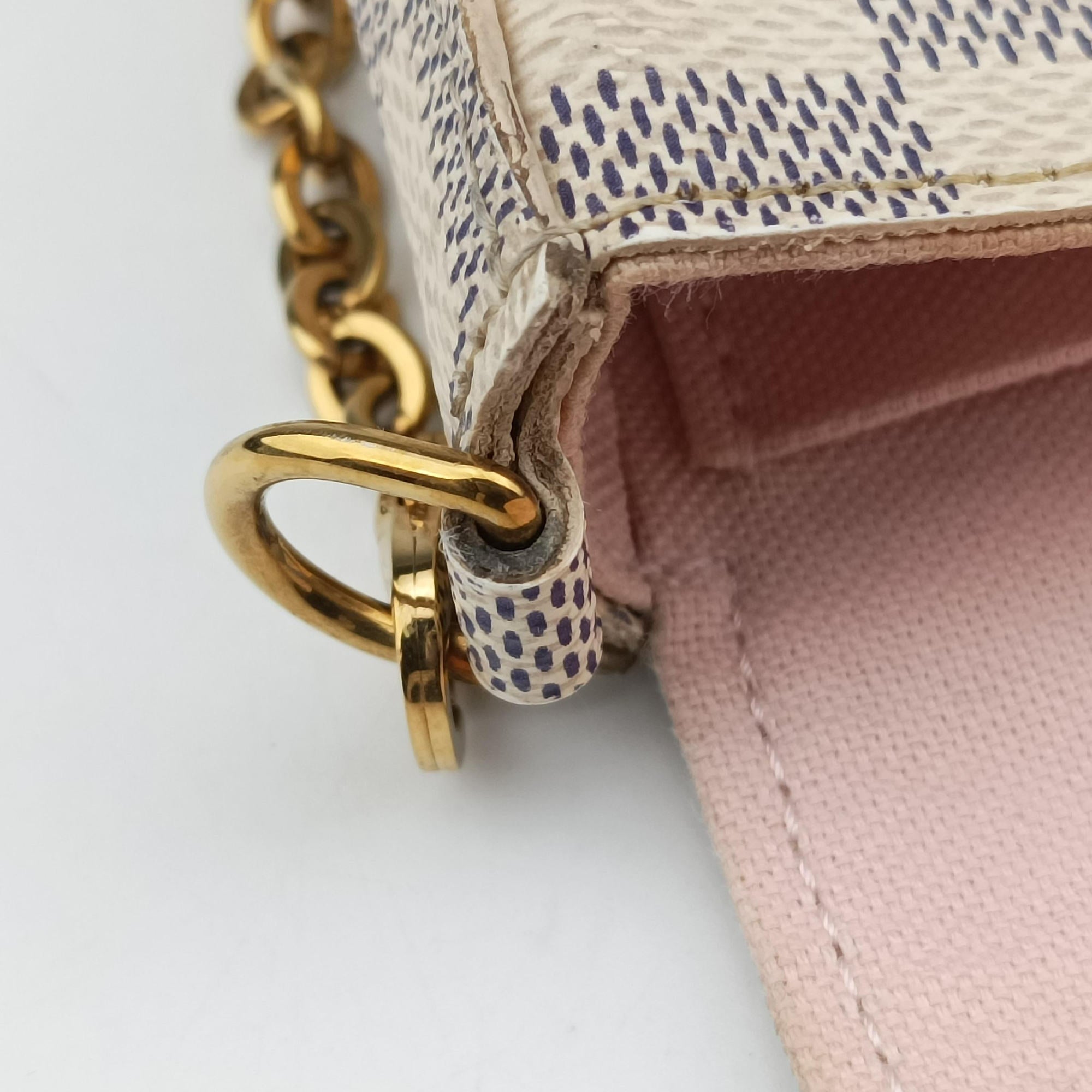 Vintage Louis Vuitton Pochette FeLICIE Azur Damier Canvas N63106 shoulderbag | stylenewstar