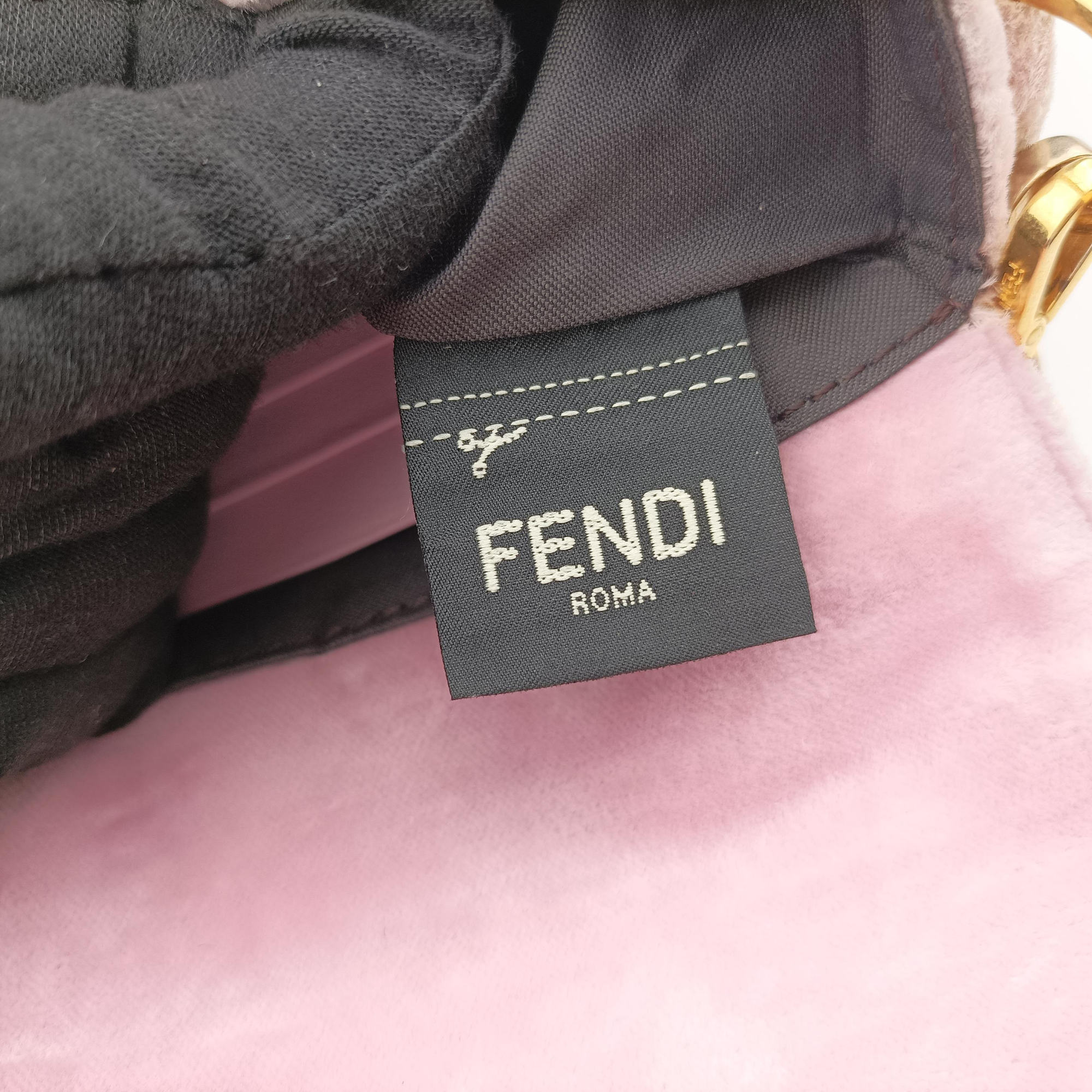 Vintage Fendi BAGUETTE Pink velour 8BS017 shoulderbag | stylenewstar