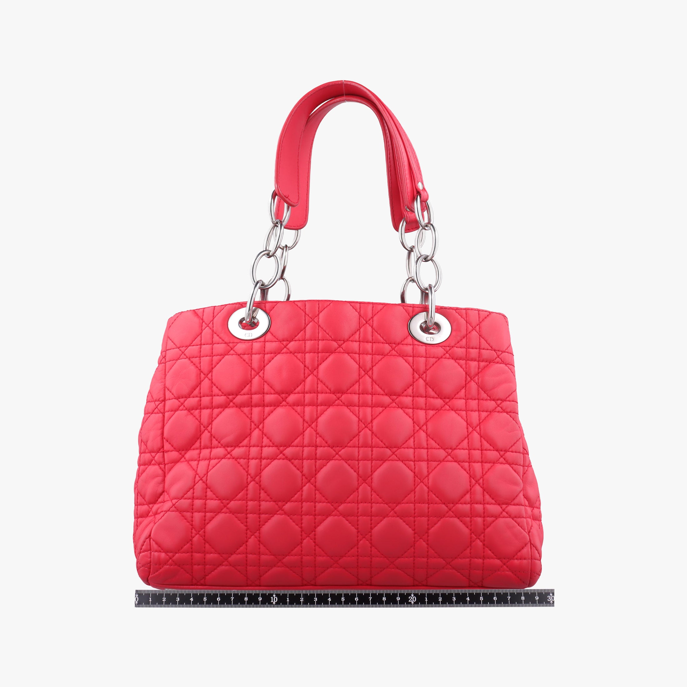 Pre-owned Christian Dior Cannage Dior Soft Shopping Red lambskin  shoulderbag | stylenewstar