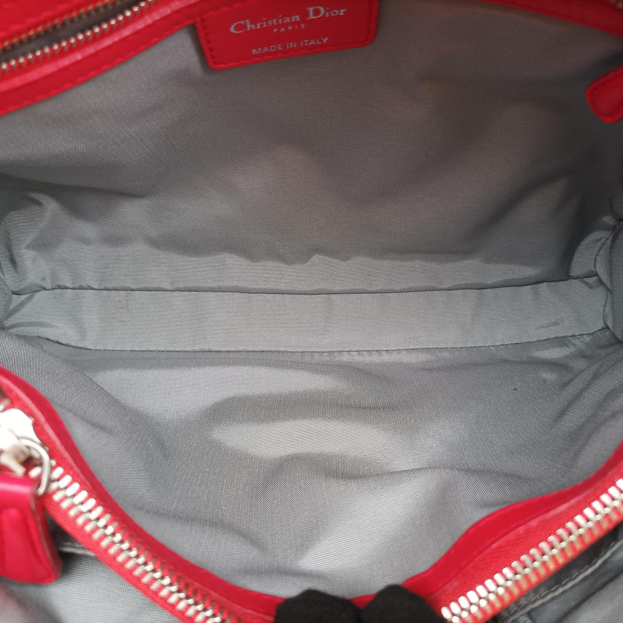 Pre-owned Christian Dior Cannage Dior Soft Shopping Red lambskin  shoulderbag | stylenewstar