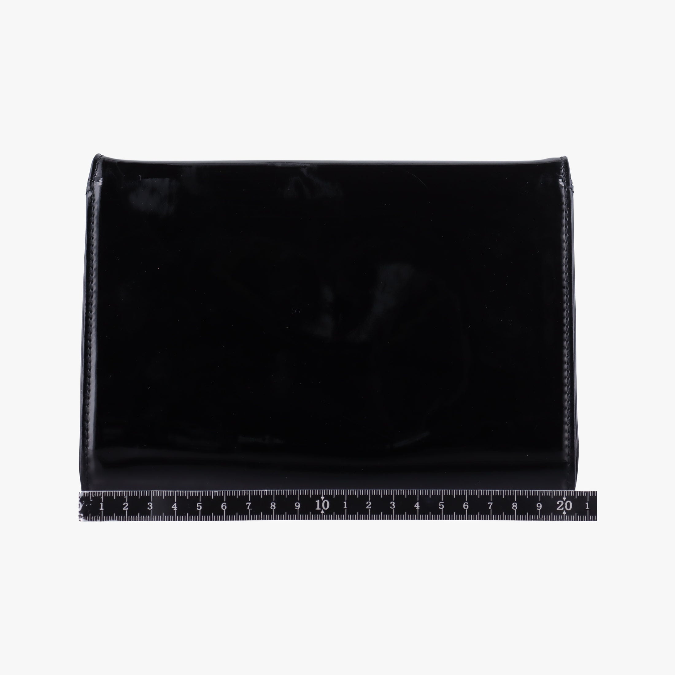 Pre-owned VERSACE La Medusa Black Enamel  clutchbag | stylenewstar