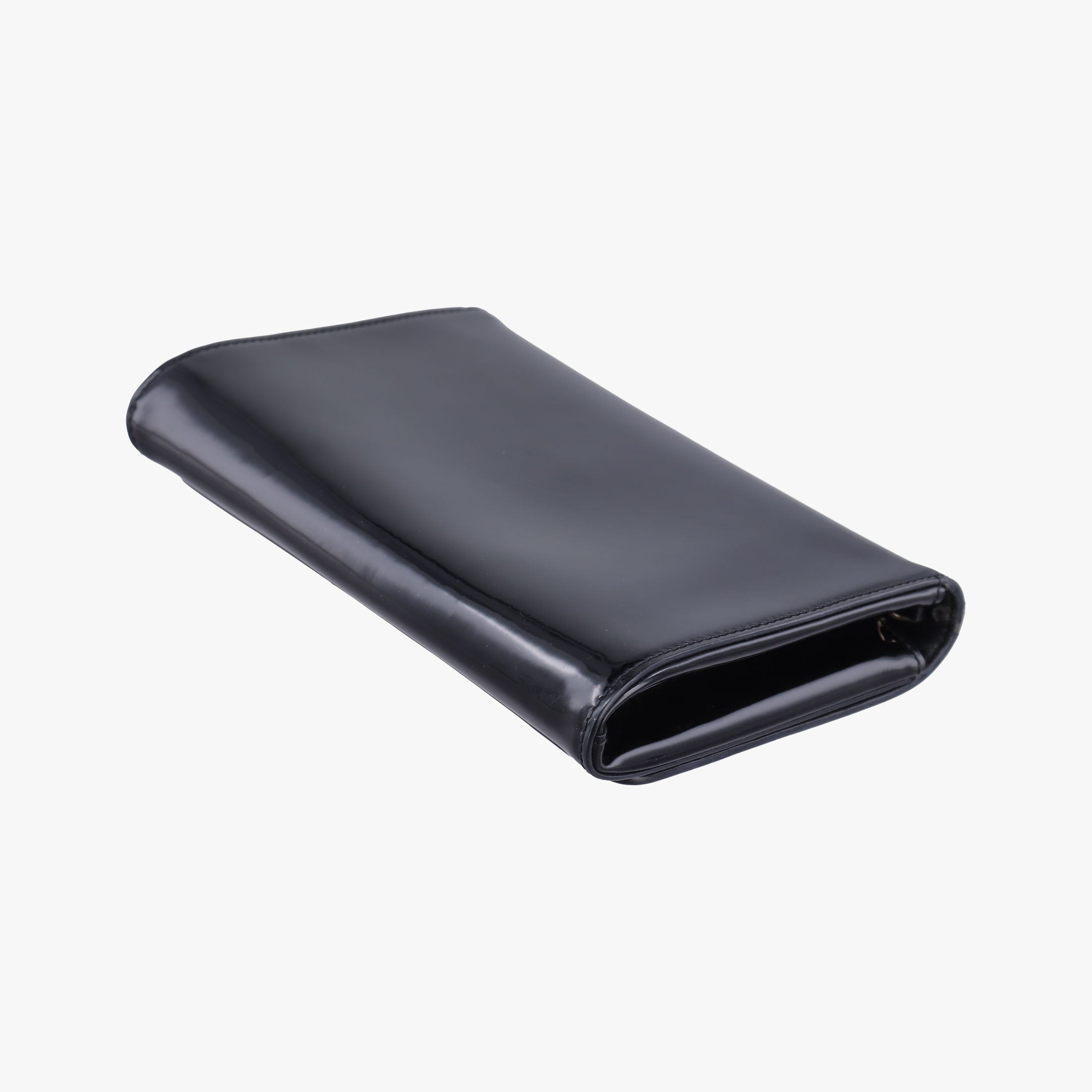 Pre-owned VERSACE La Medusa Black Enamel  clutchbag | stylenewstar