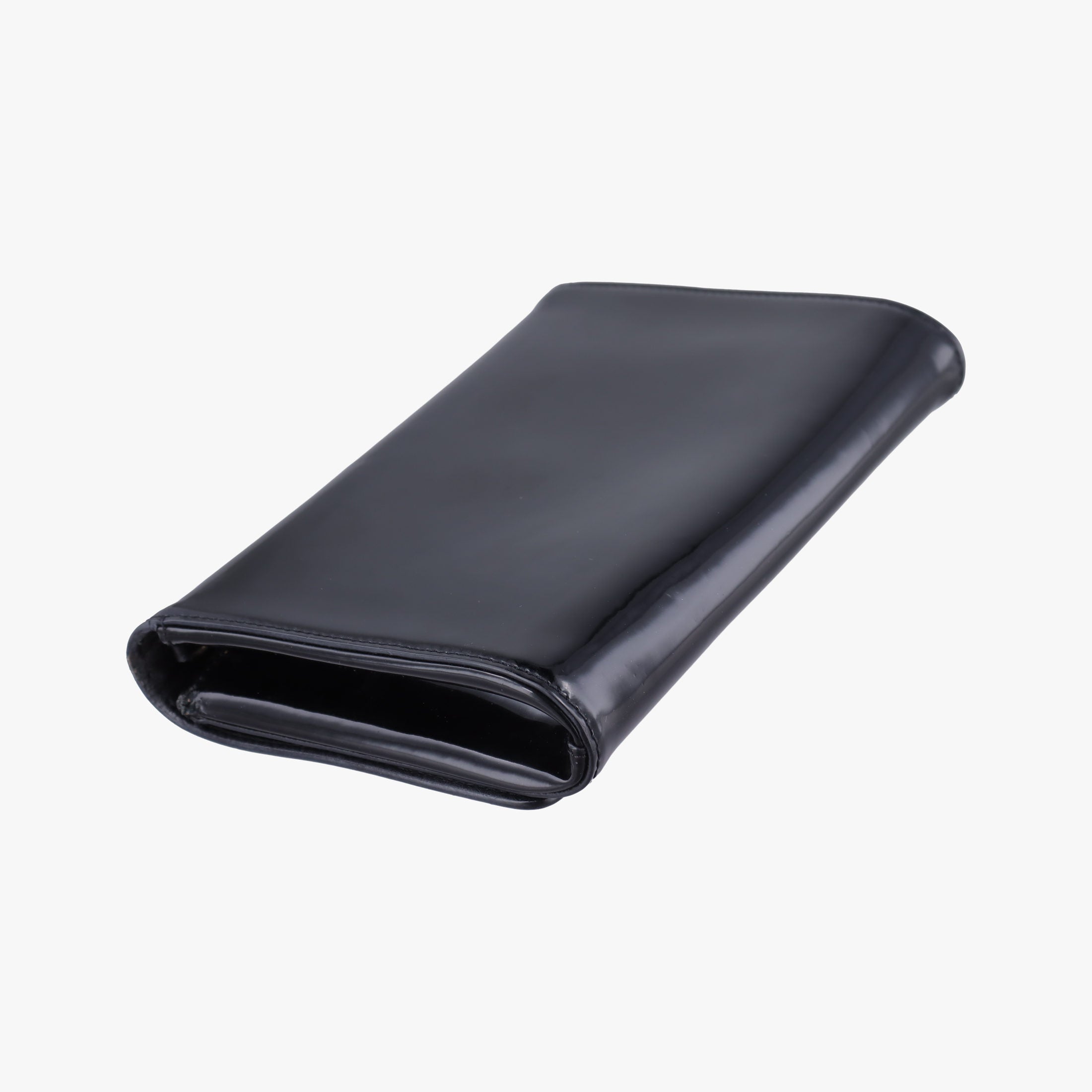 Pre-owned VERSACE La Medusa Black Enamel  clutchbag | stylenewstar