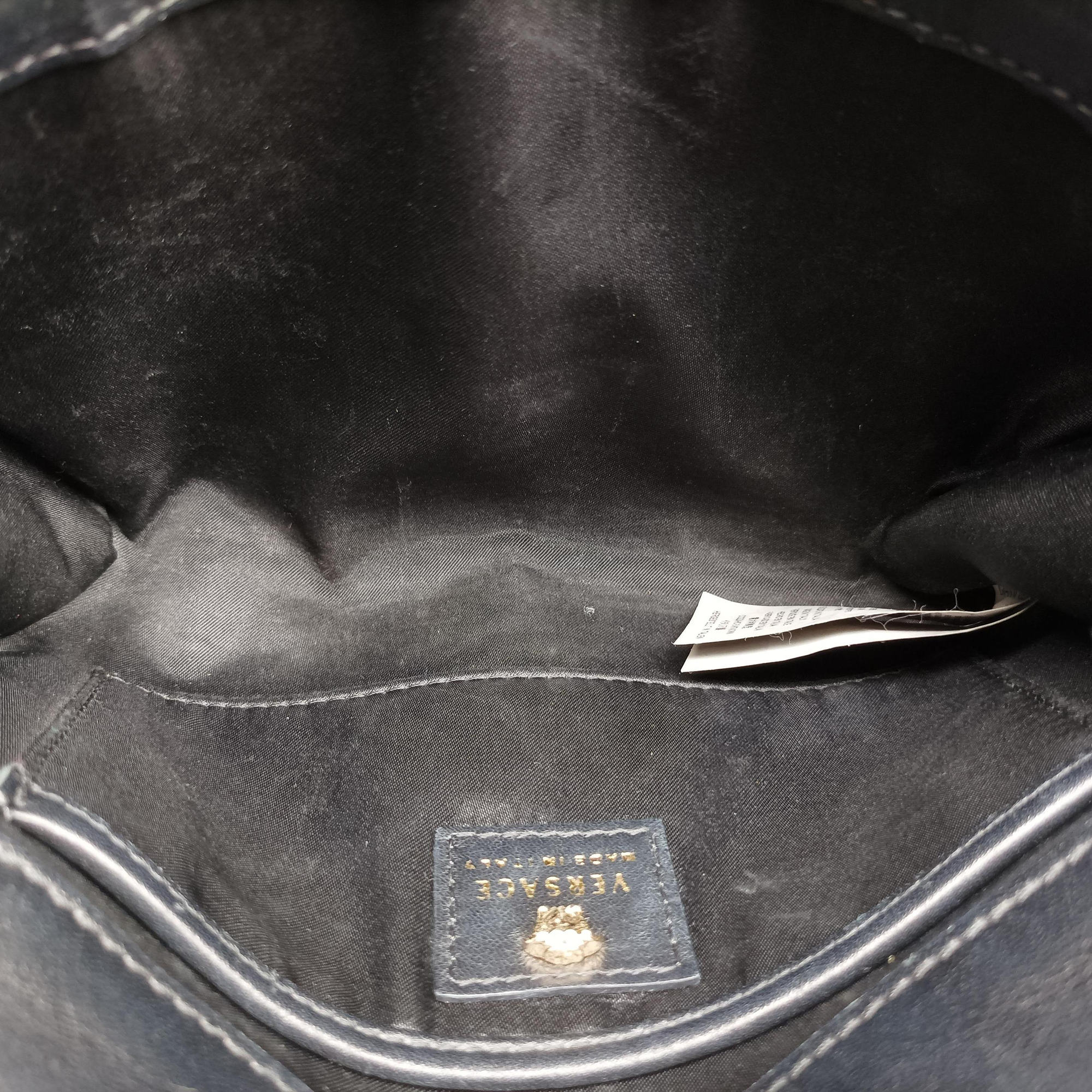 Pre-owned VERSACE La Medusa Black Enamel  clutchbag | stylenewstar