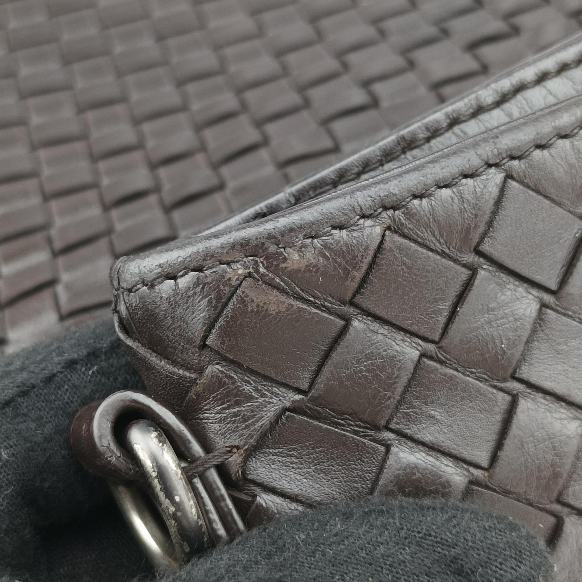 Pre-owned Bottega Veneta Intrecciato Brown lambskin  shoulderbag | stylenewstar