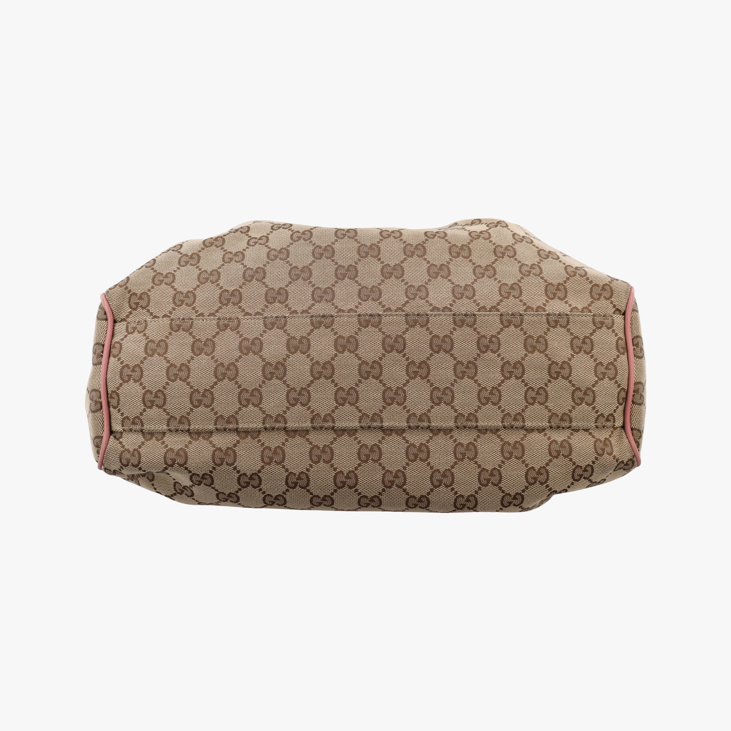 Pre-owned Gucci Sukey Beige × Brown × Pink canvas×leather 211944 handbag | stylenewstar
