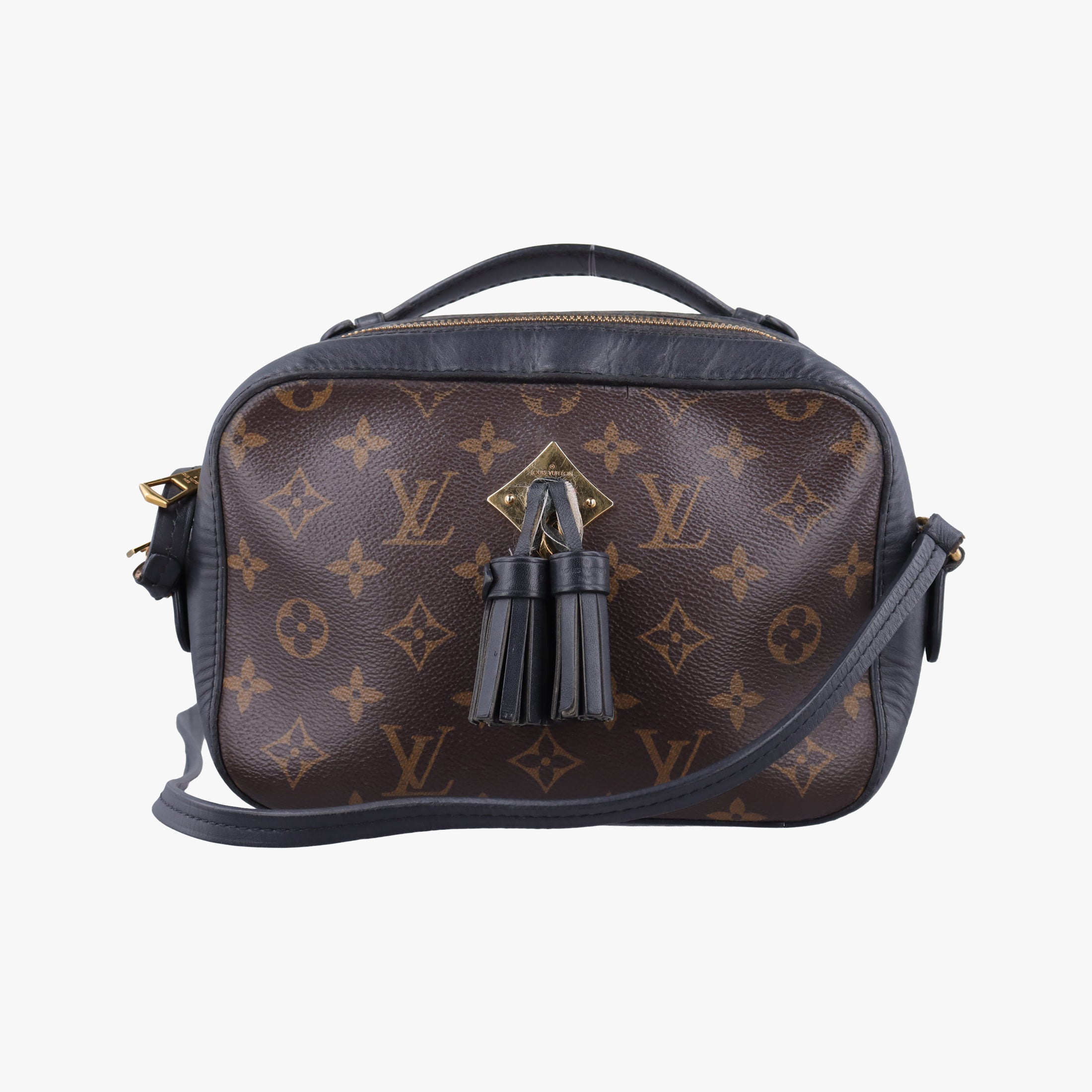 Pre-owned Louis Vuitton SAINTONGE brown×Noir Monogram Canvas×calf leather M43555 shoulderbag | stylenewstar