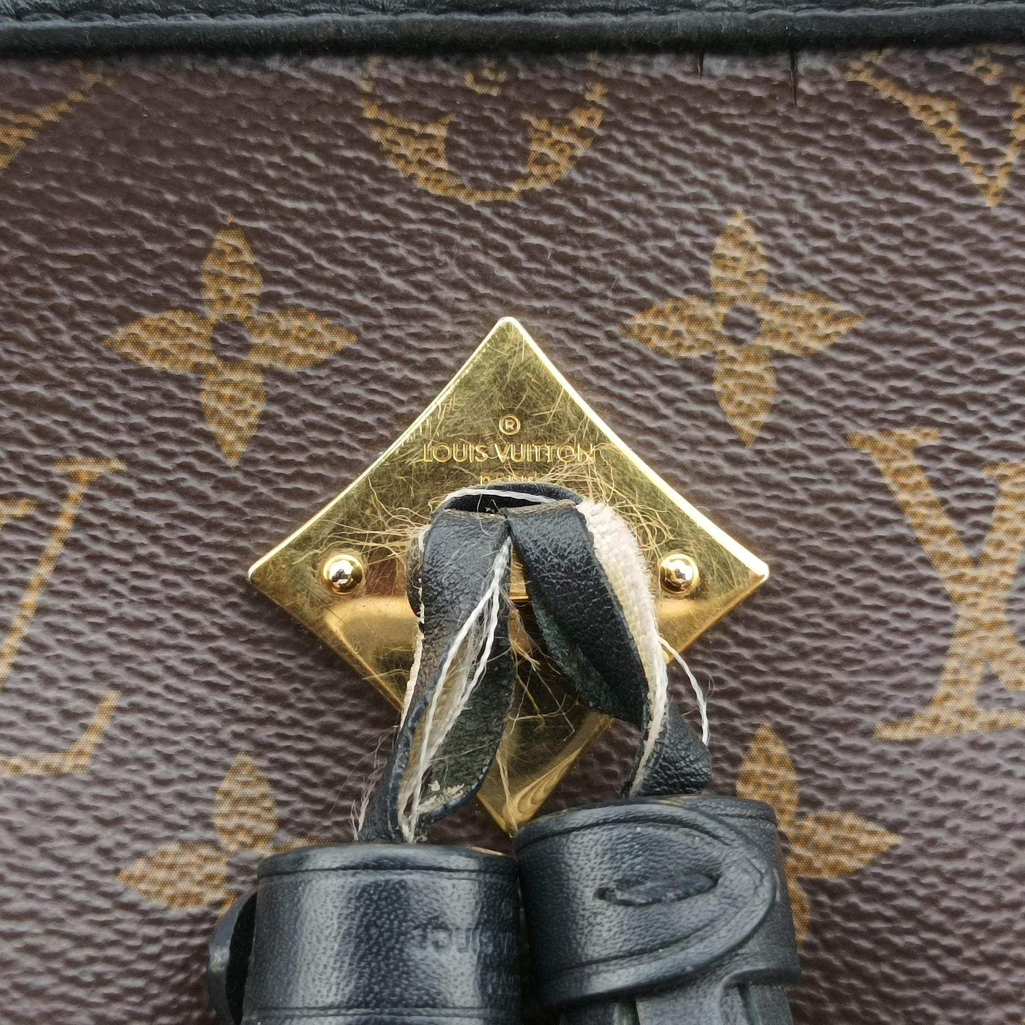 Pre-owned Louis Vuitton SAINTONGE brown×Noir Monogram Canvas×calf leather M43555 shoulderbag | stylenewstar
