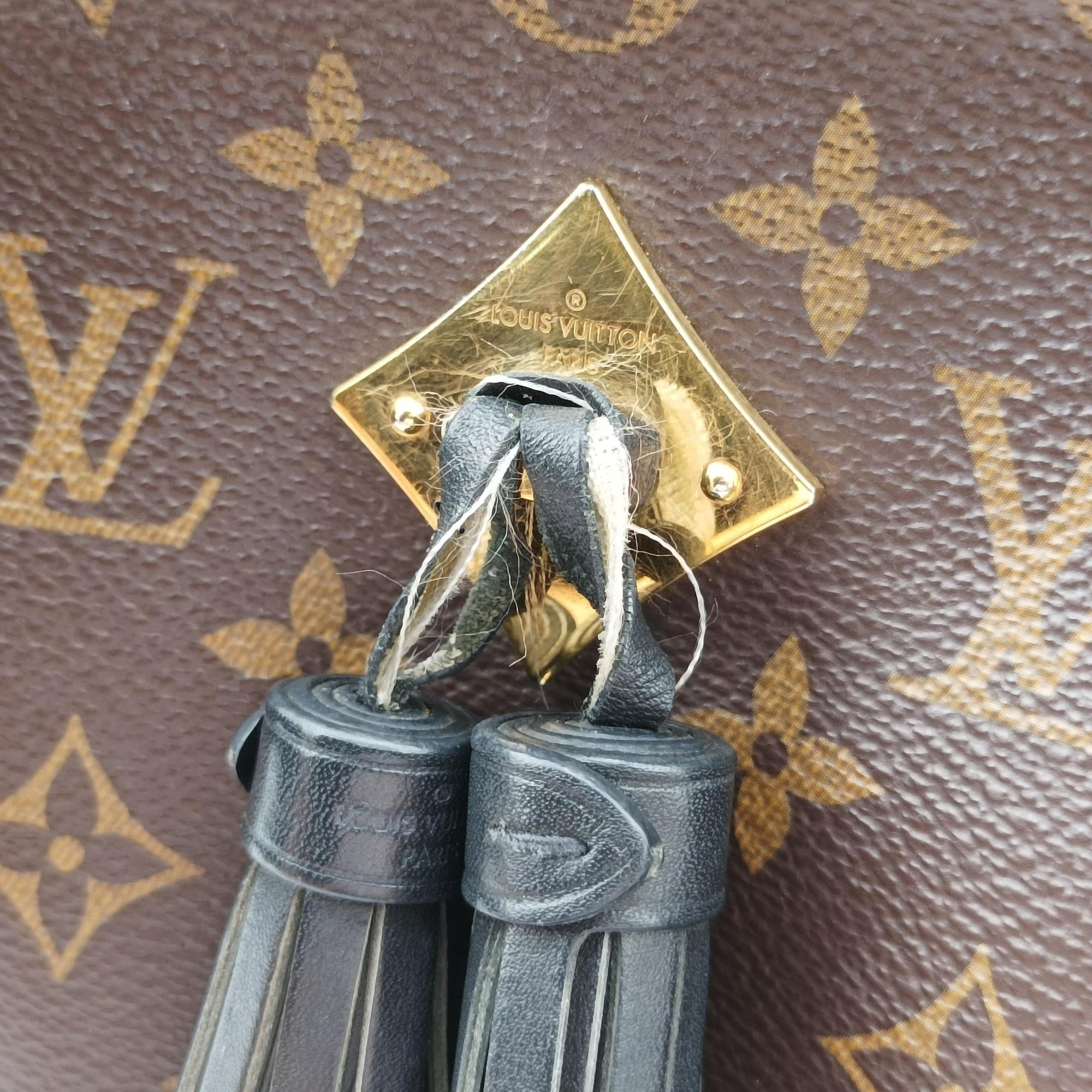 Pre-owned Louis Vuitton SAINTONGE brown×Noir Monogram Canvas×calf leather M43555 shoulderbag | stylenewstar