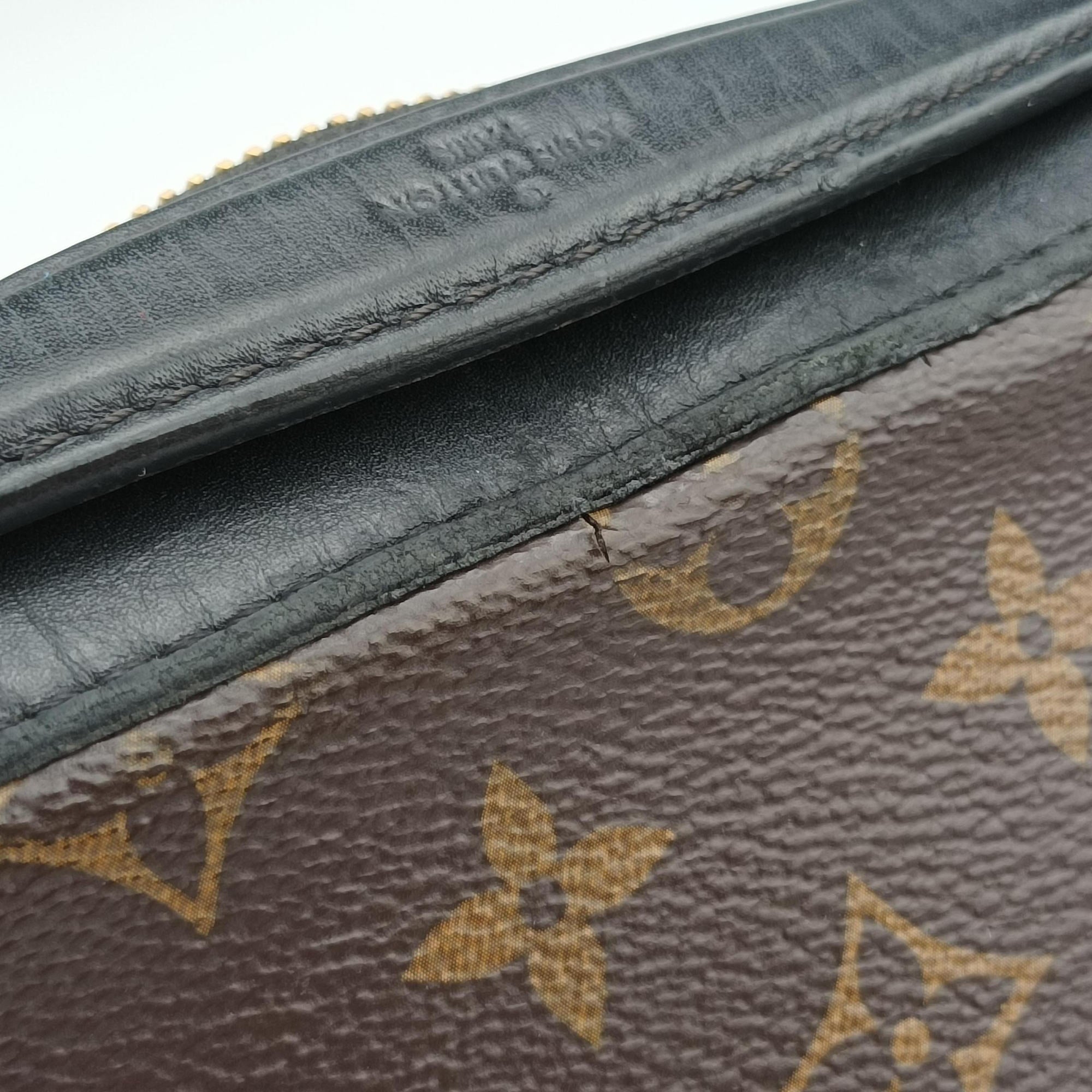 Pre-owned Louis Vuitton SAINTONGE brown×Noir Monogram Canvas×calf leather M43555 shoulderbag | stylenewstar