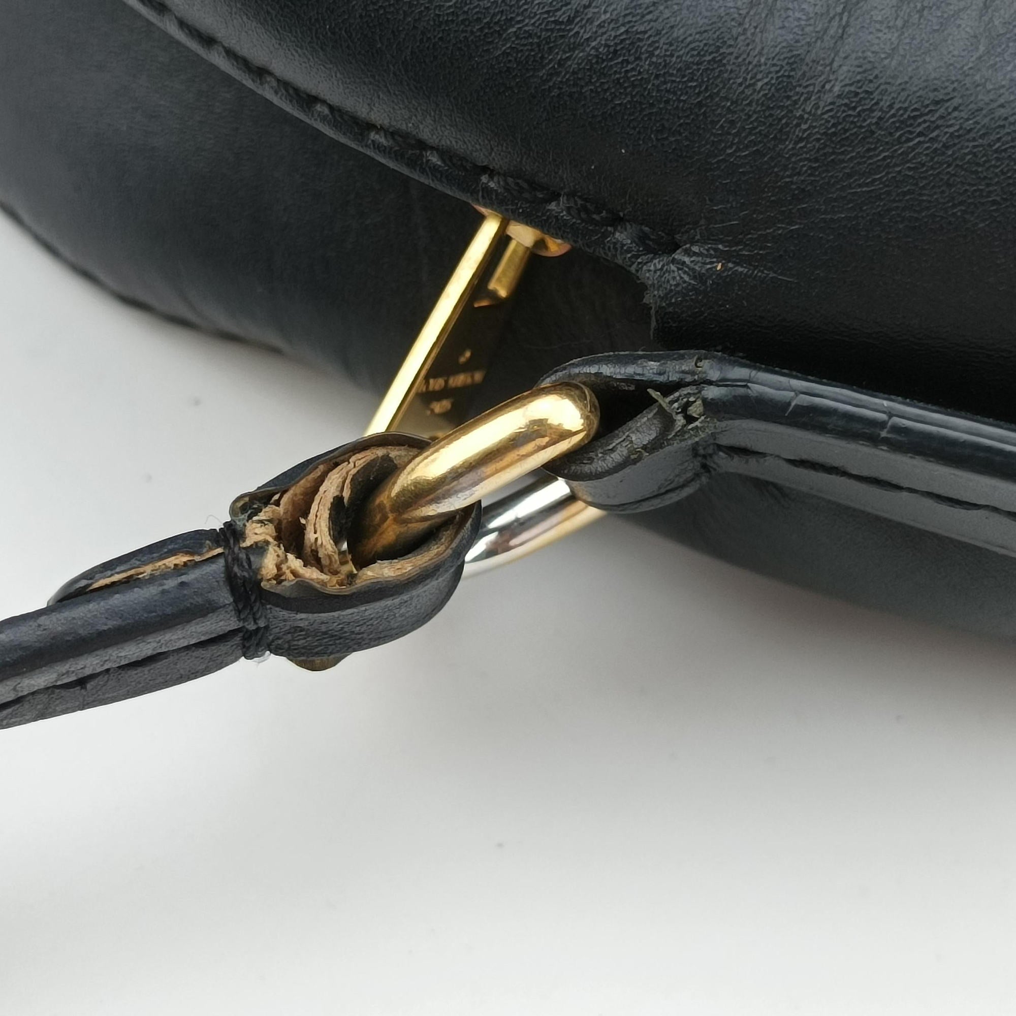 Pre-owned Louis Vuitton SAINTONGE brown×Noir Monogram Canvas×calf leather M43555 shoulderbag | stylenewstar
