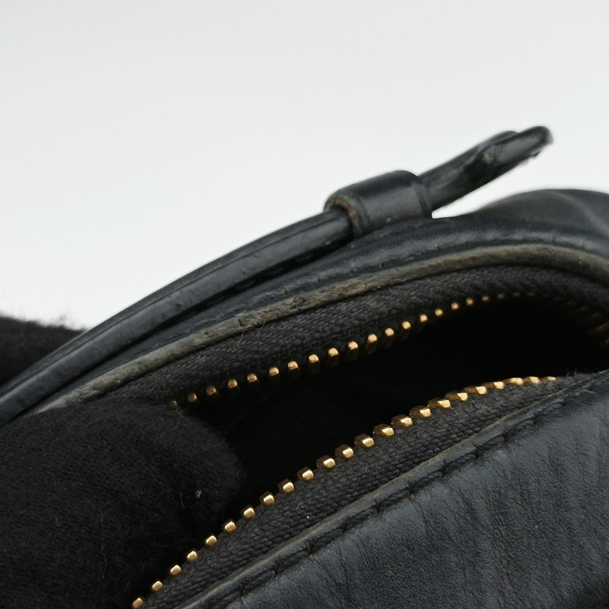 Pre-owned Louis Vuitton SAINTONGE brown×Noir Monogram Canvas×calf leather M43555 shoulderbag | stylenewstar