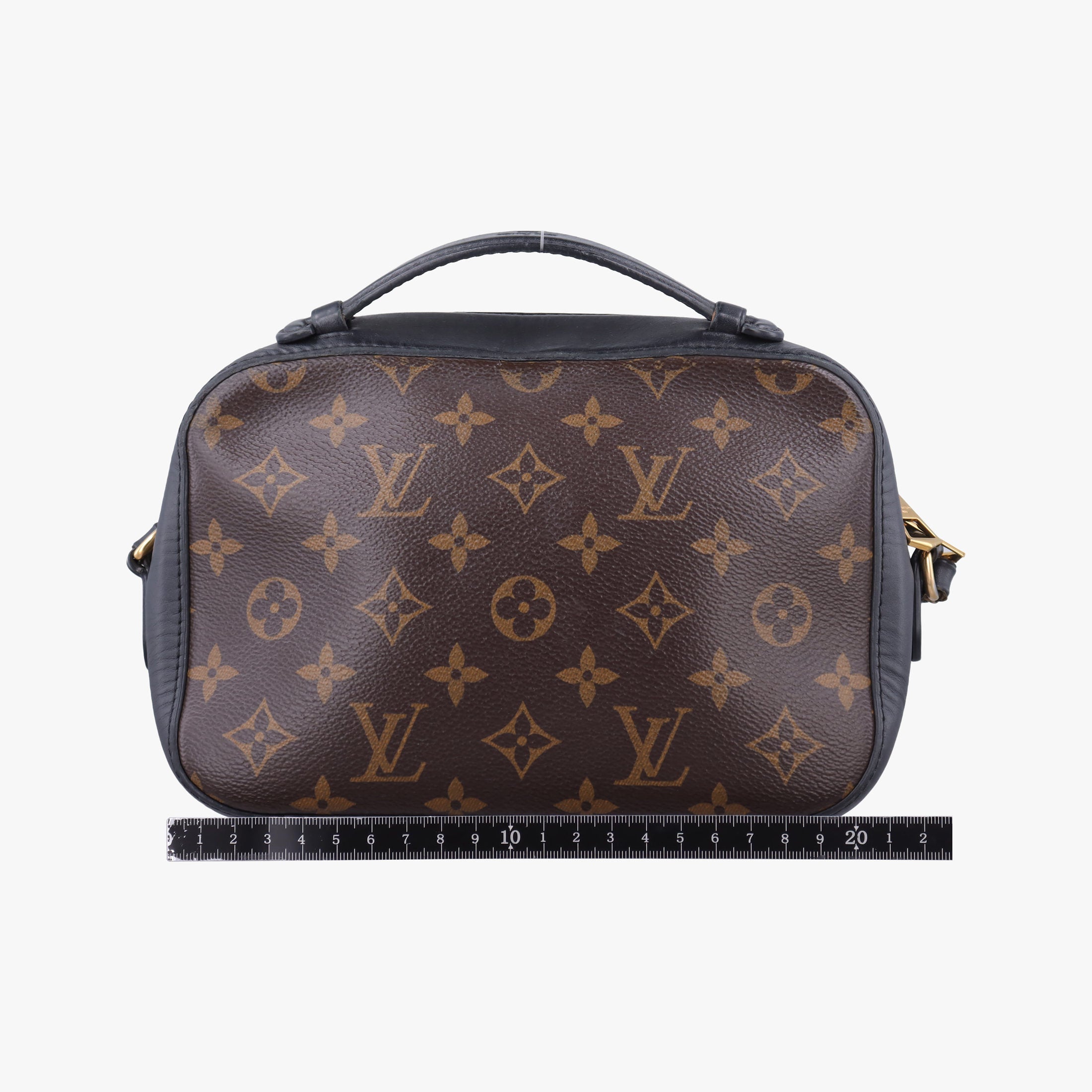 Pre-owned Louis Vuitton SAINTONGE brown×Noir Monogram Canvas×calf leather M43555 shoulderbag | stylenewstar