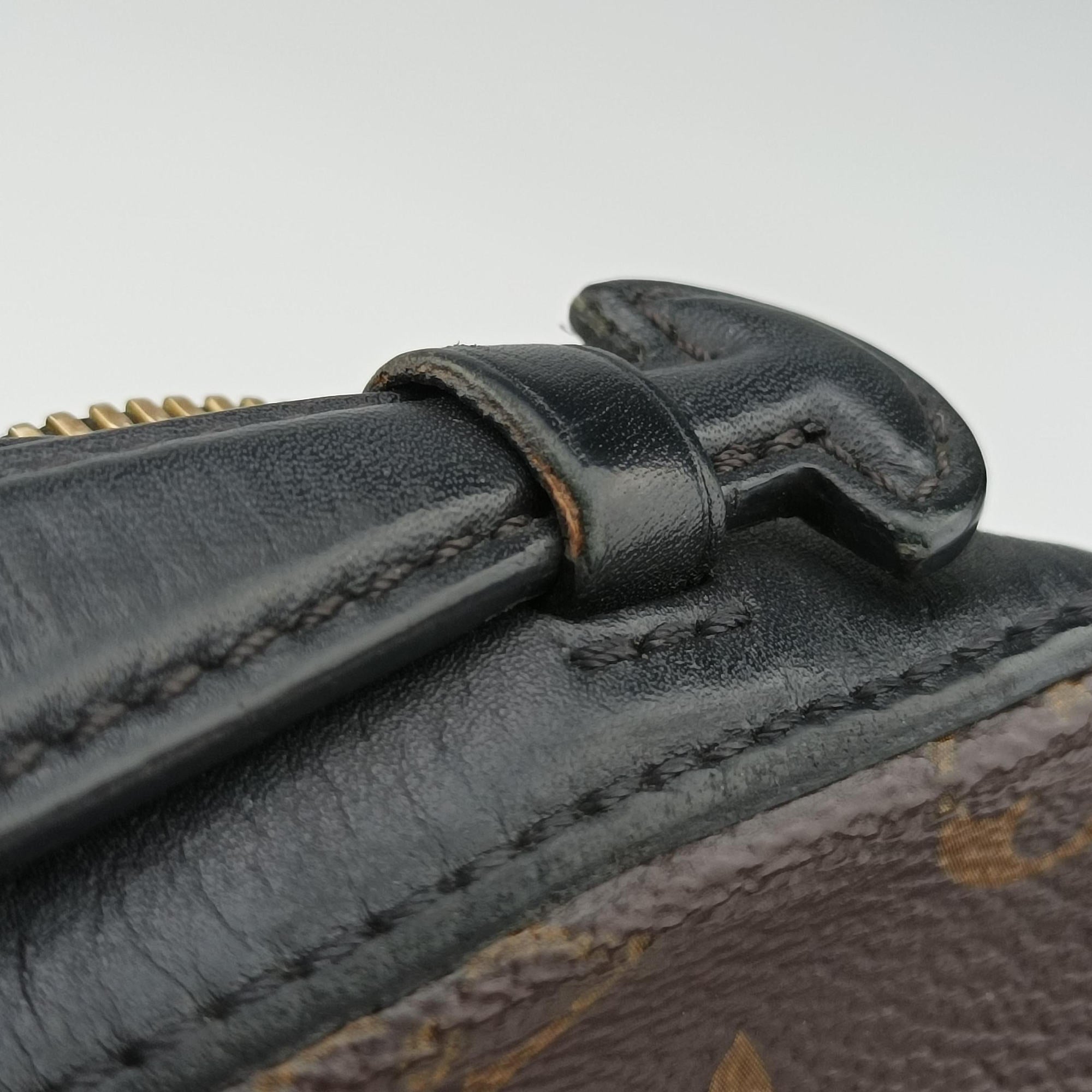 Pre-owned Louis Vuitton SAINTONGE brown×Noir Monogram Canvas×calf leather M43555 shoulderbag | stylenewstar