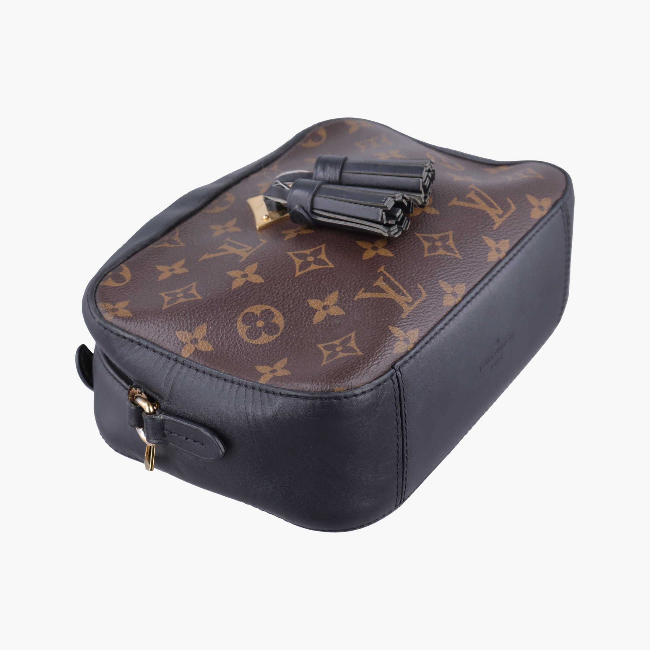Pre-owned Louis Vuitton SAINTONGE brown×Noir Monogram Canvas×calf leather M43555 shoulderbag | stylenewstar