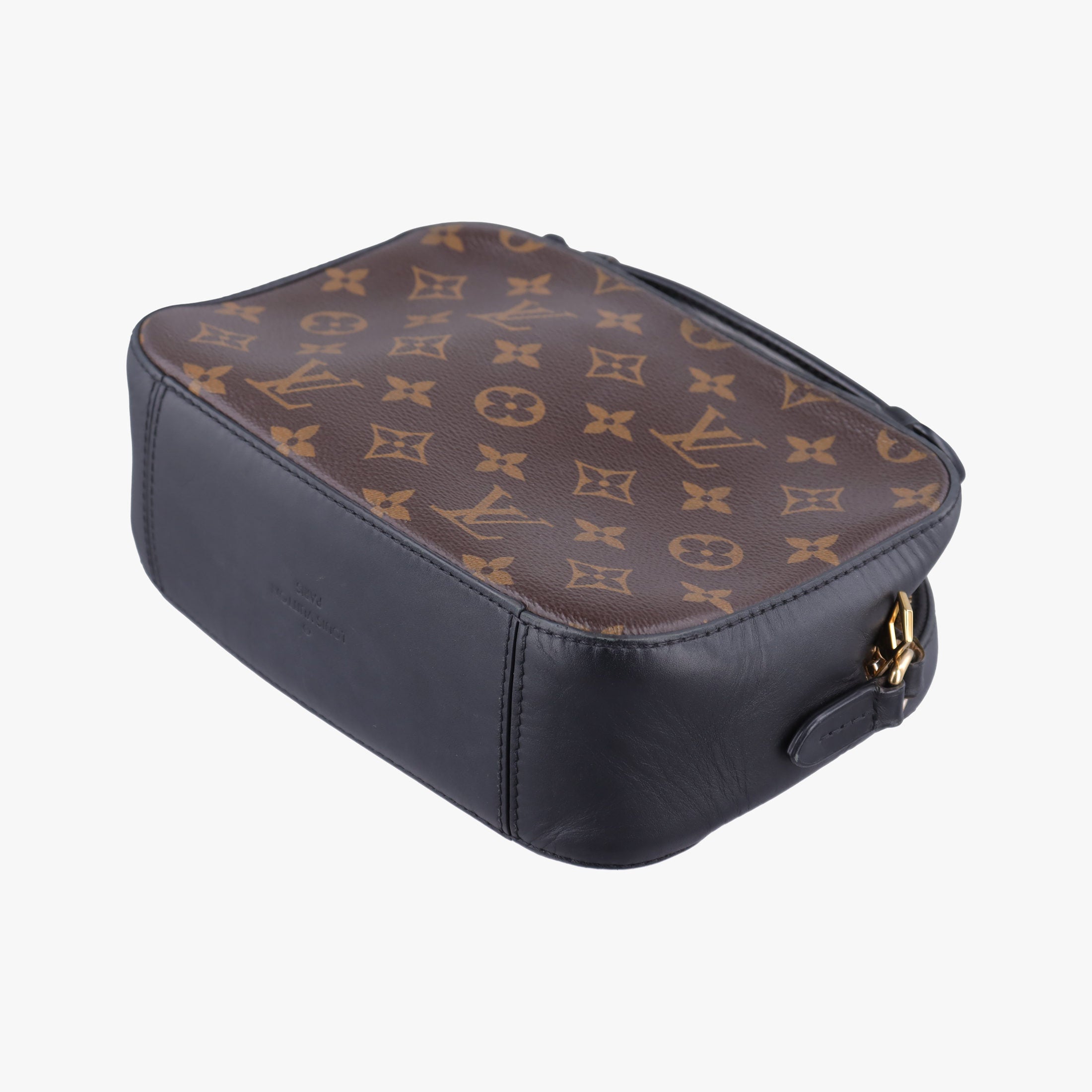 Pre-owned Louis Vuitton SAINTONGE brown×Noir Monogram Canvas×calf leather M43555 shoulderbag | stylenewstar