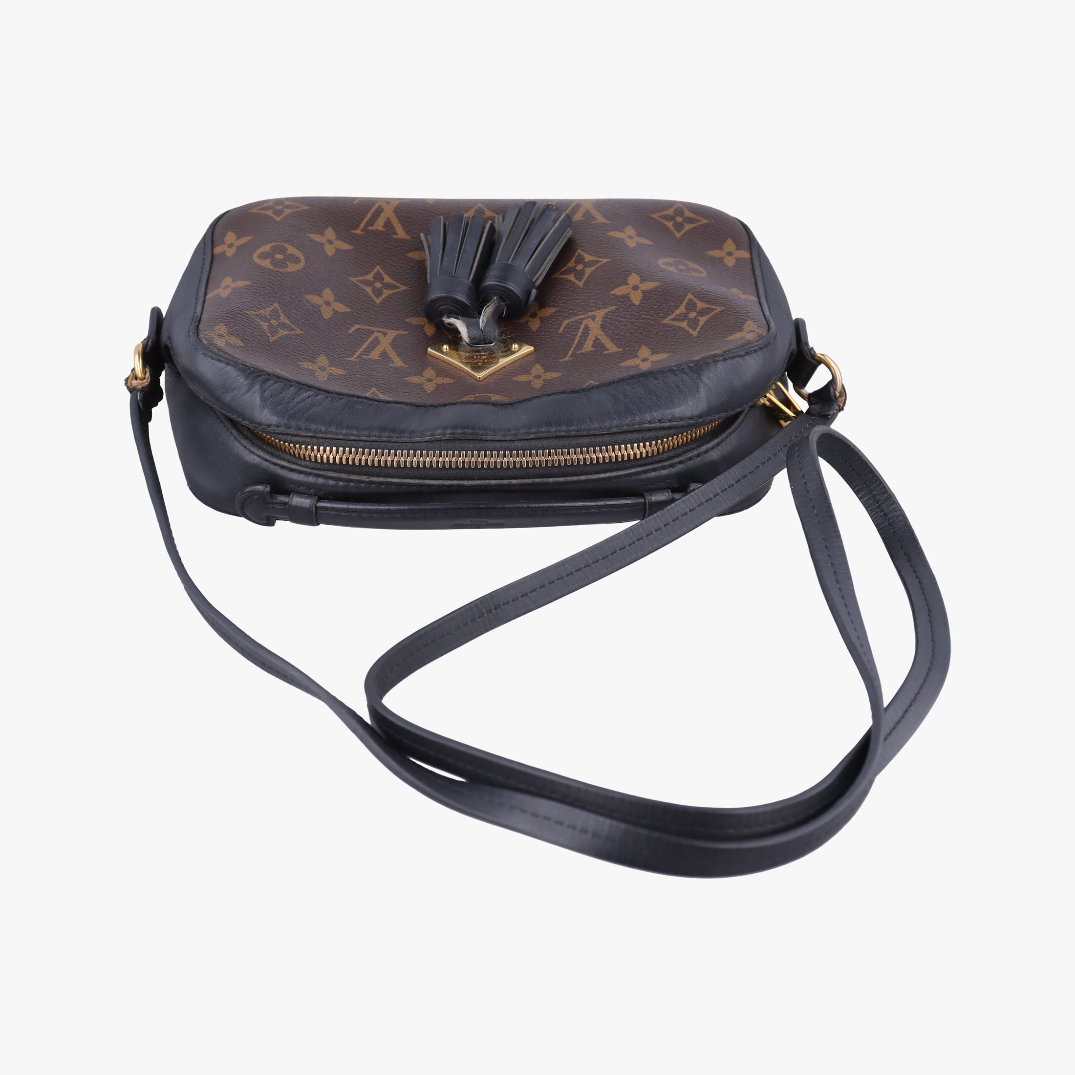 Pre-owned Louis Vuitton SAINTONGE brown×Noir Monogram Canvas×calf leather M43555 shoulderbag | stylenewstar