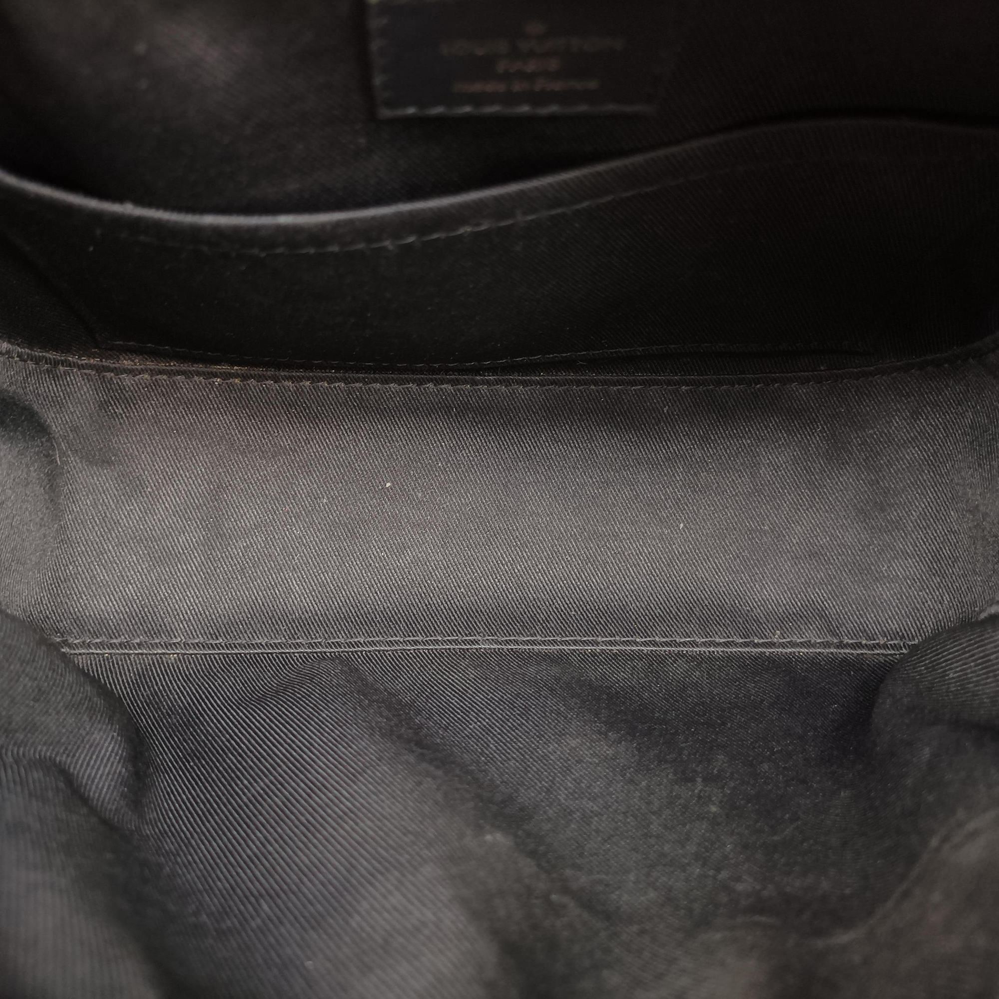 Pre-owned Louis Vuitton SAINTONGE brown×Noir Monogram Canvas×calf leather M43555 shoulderbag | stylenewstar