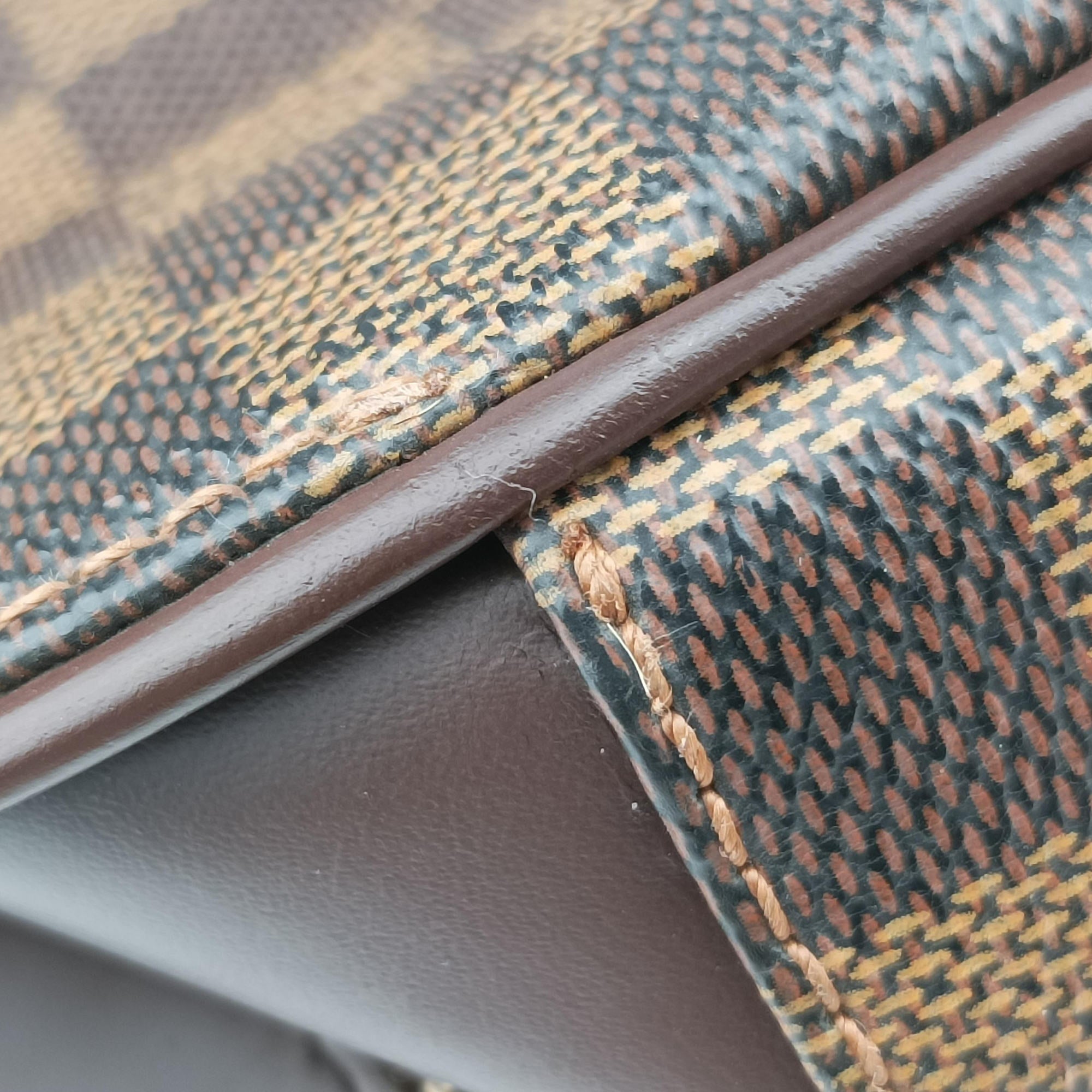 Pre-owned Louis Vuitton Saria Horizontal EBENE Damier Canvas N51282 handbag | stylenewstar