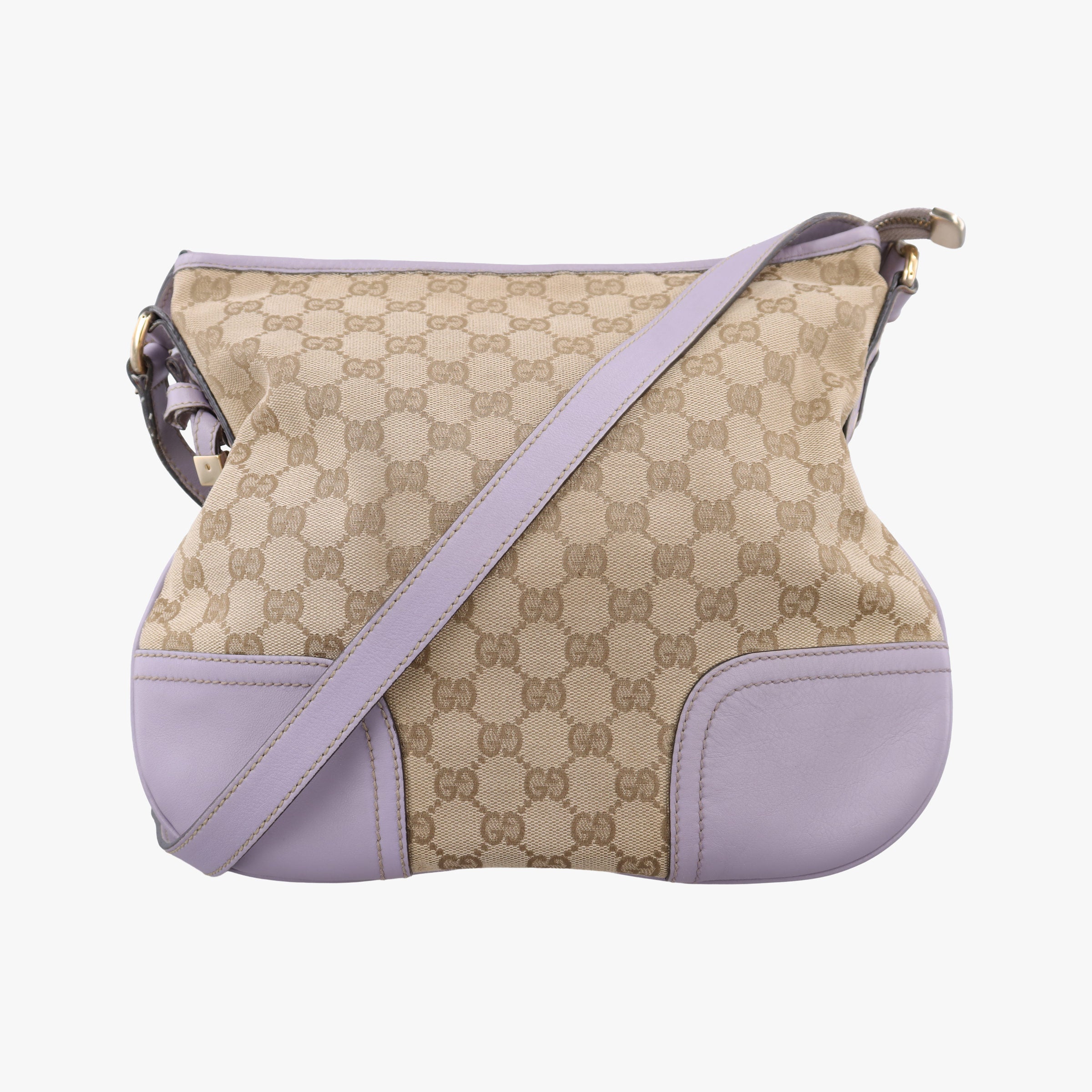 Secondhand Gucci Princy Purple × Beige Leather×Canvas 204939 shoulderbag | stylenewstar