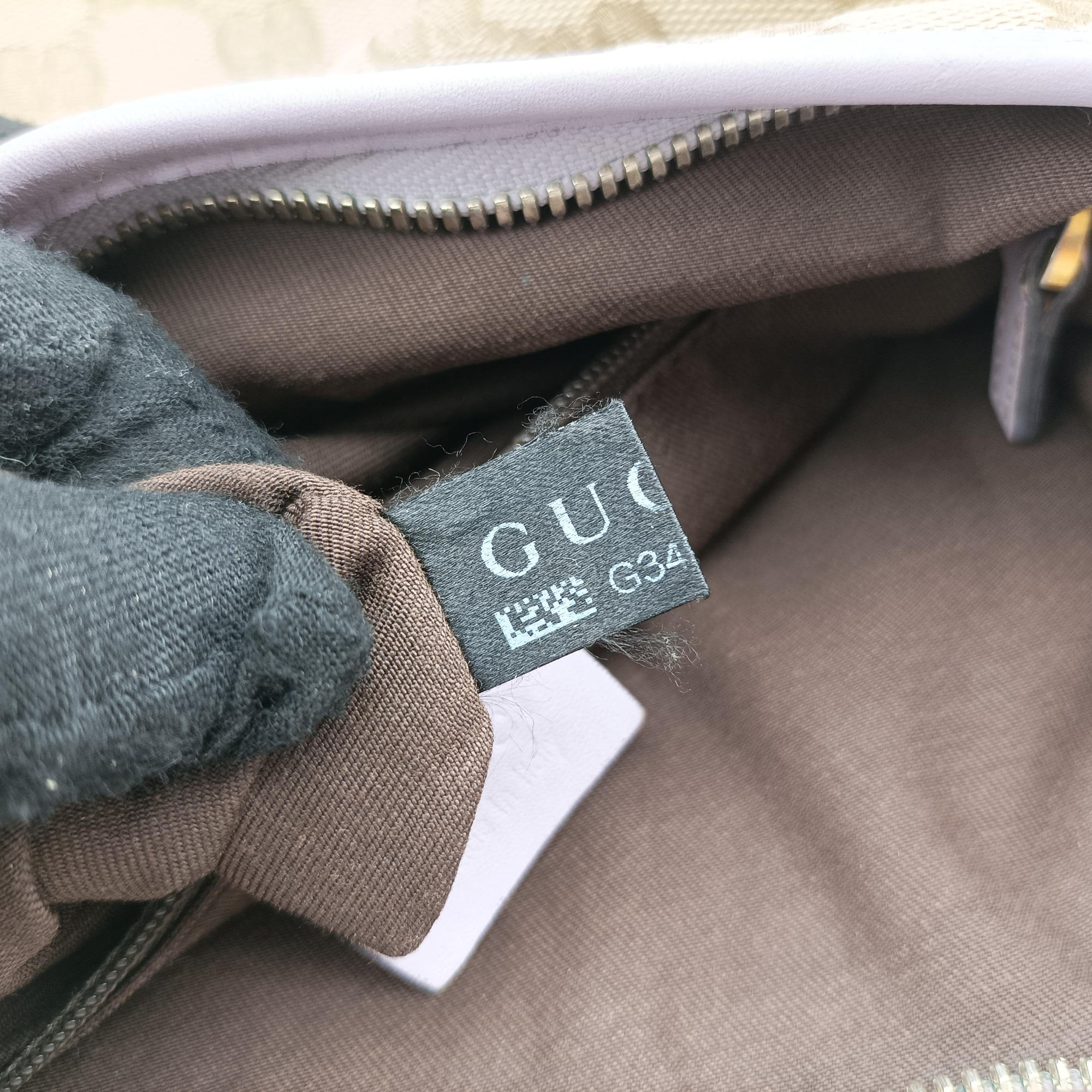 Secondhand Gucci Princy Purple × Beige Leather×Canvas 204939 shoulderbag | stylenewstar