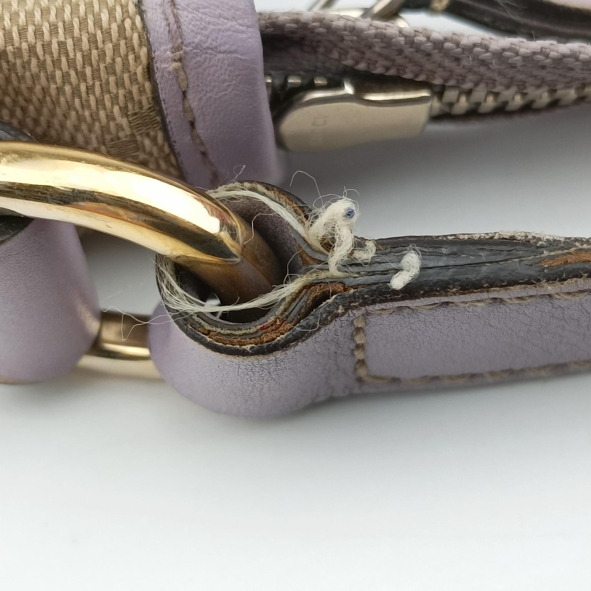 Secondhand Gucci Princy Purple × Beige Leather×Canvas 204939 shoulderbag | stylenewstar