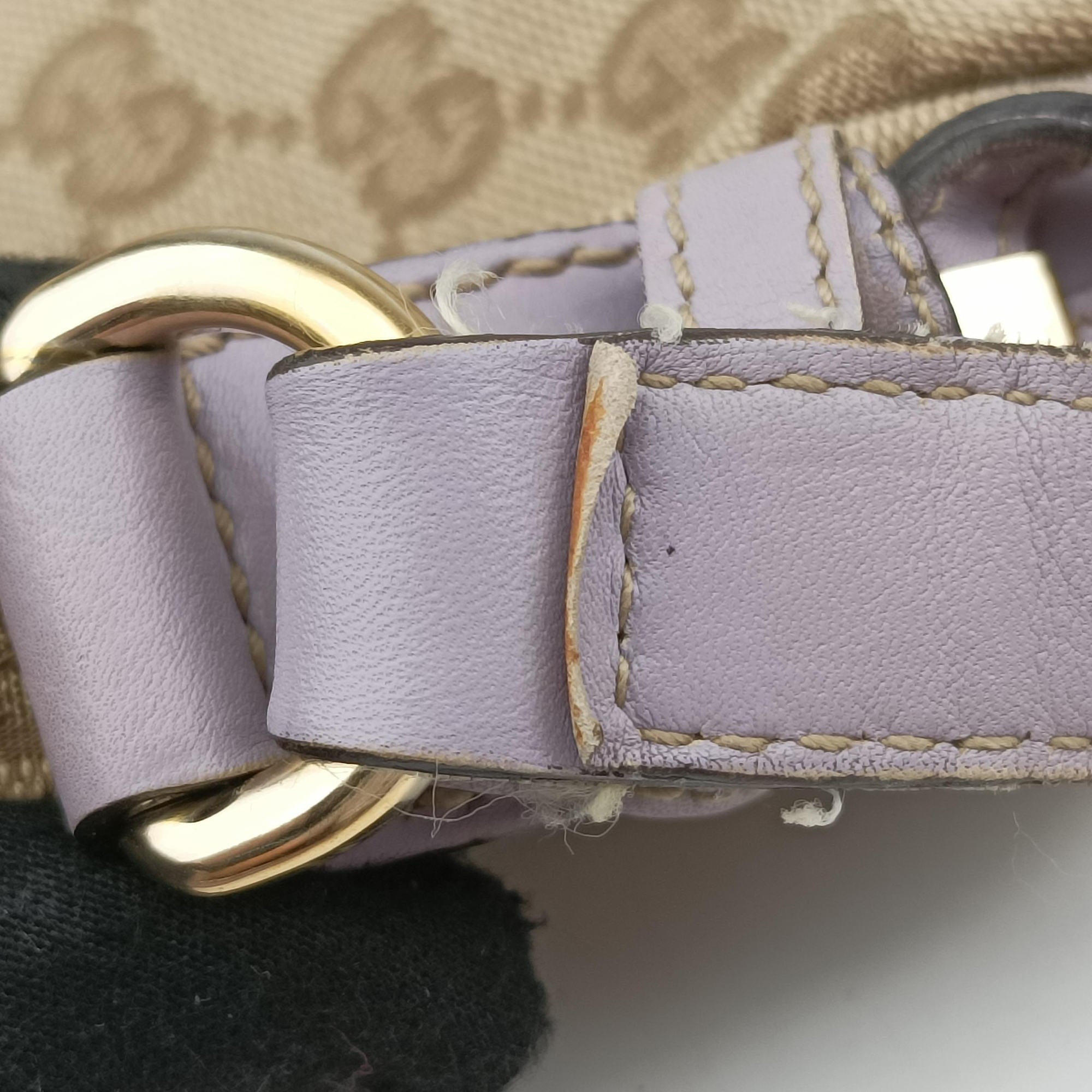 Secondhand Gucci Princy Purple × Beige Leather×Canvas 204939 shoulderbag | stylenewstar