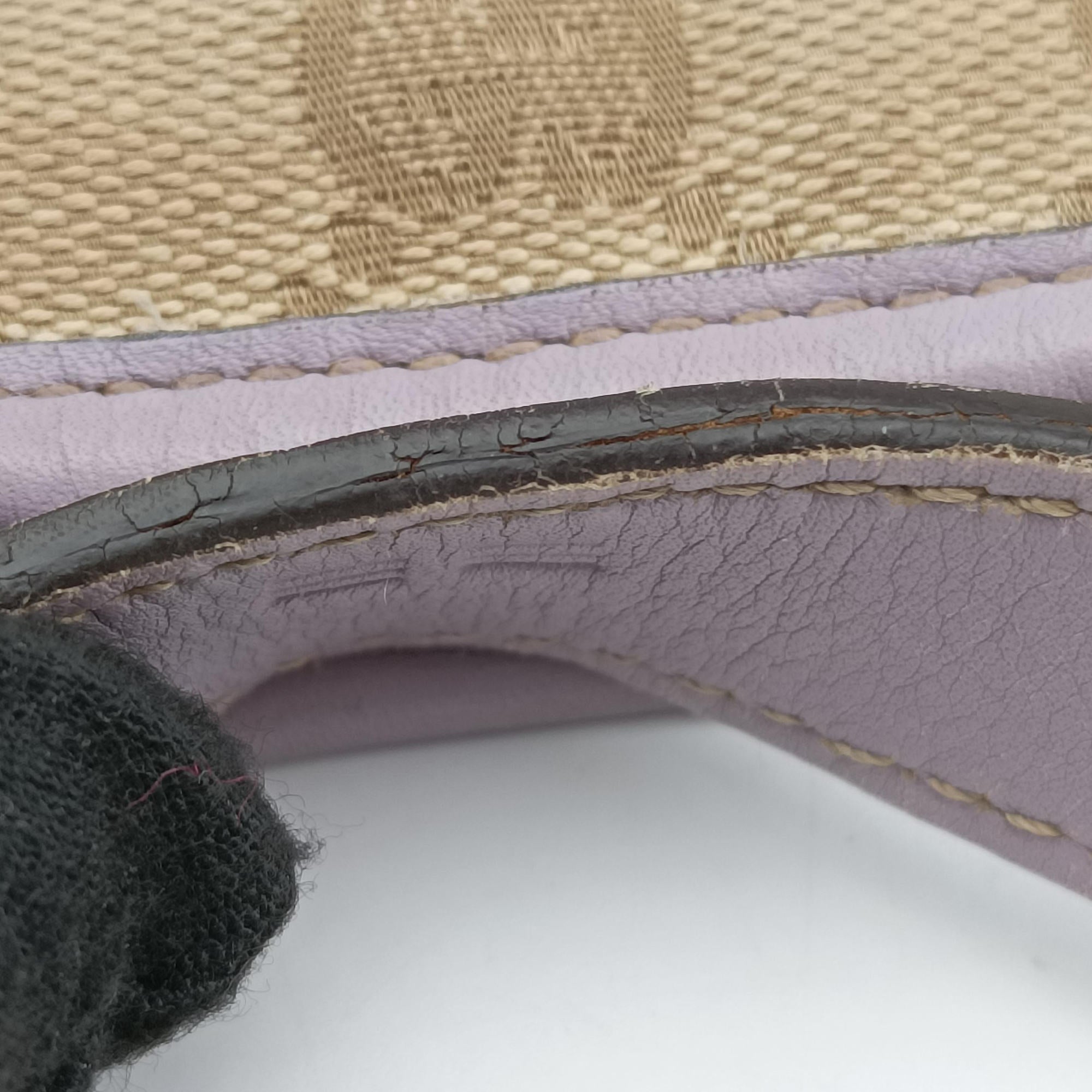 Secondhand Gucci Princy Purple × Beige Leather×Canvas 204939 shoulderbag | stylenewstar
