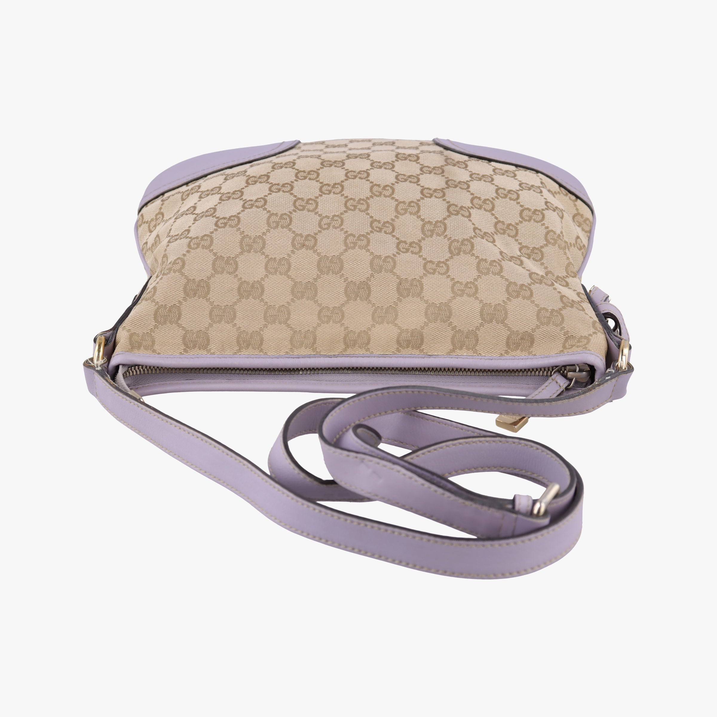 Secondhand Gucci Princy Purple × Beige Leather×Canvas 204939 shoulderbag | stylenewstar