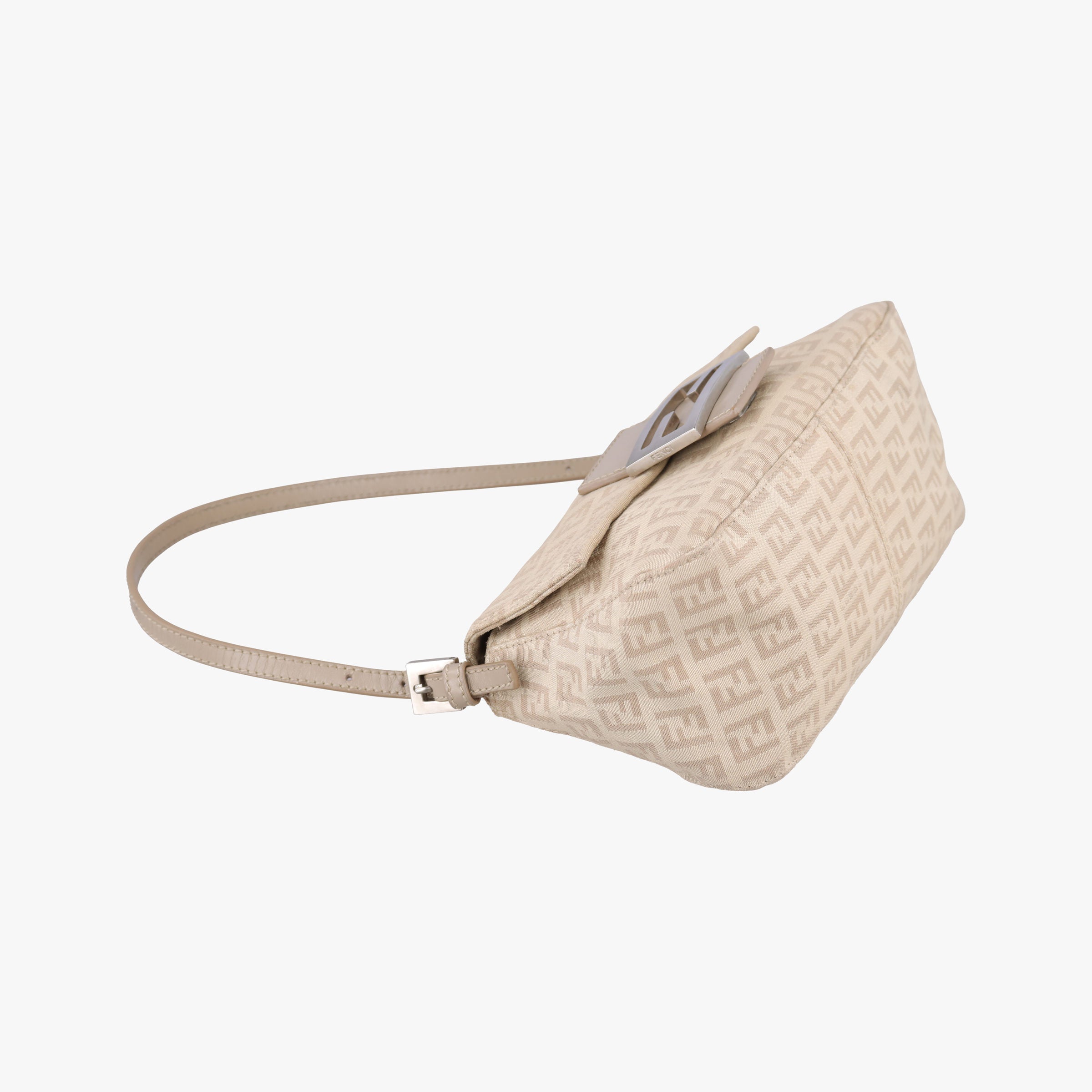 Pre-owned Fendi Baguette Beige Jacquard 8BR180 shoulderbag | stylenewstar