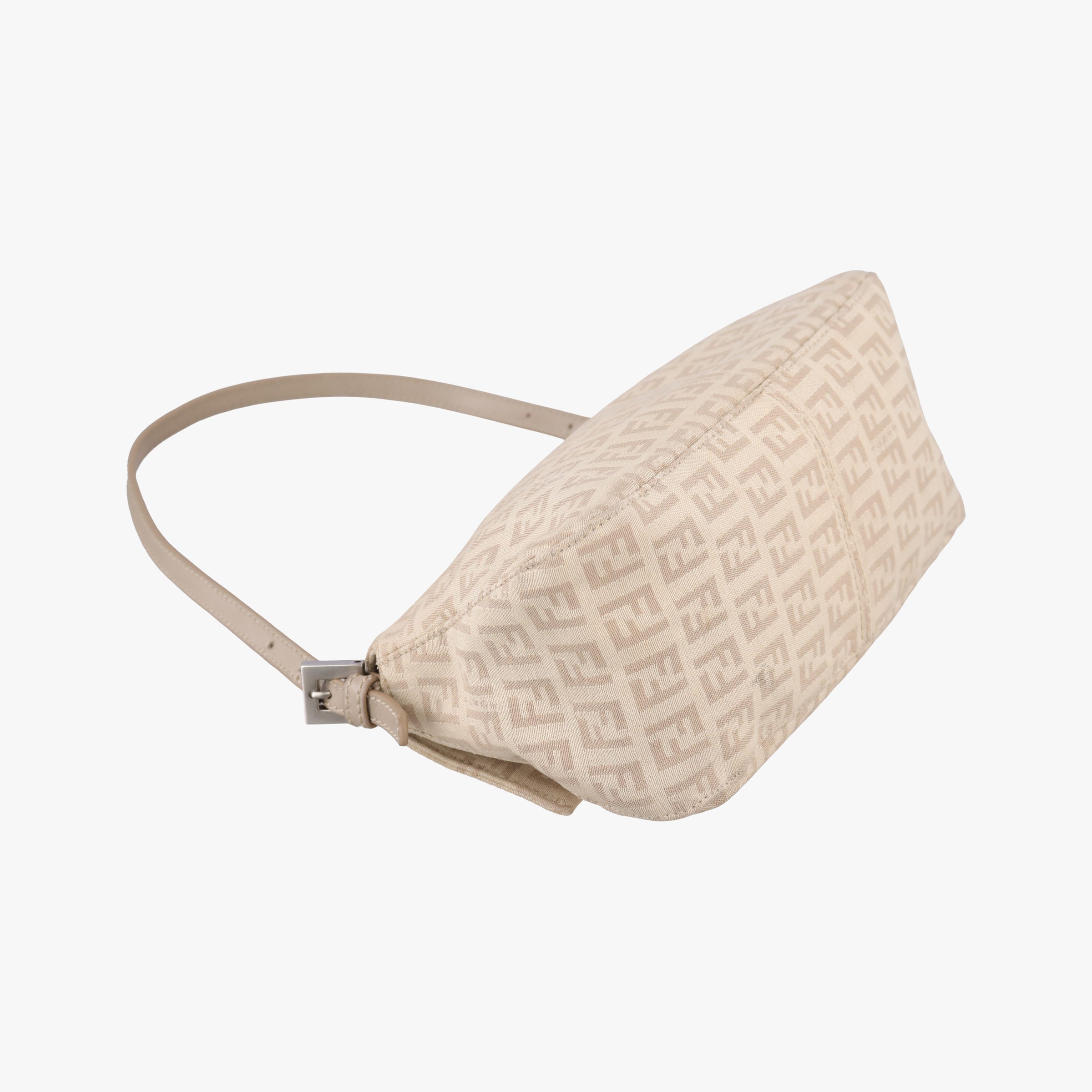 Pre-owned Fendi Baguette Beige Jacquard 8BR180 shoulderbag | stylenewstar