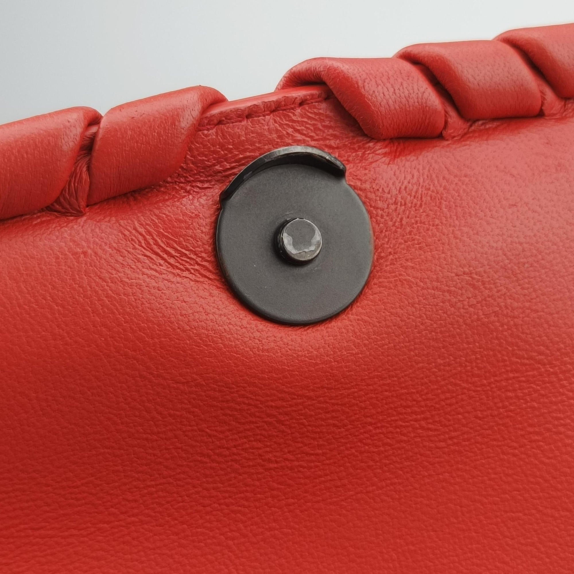 Secondhand Bottega Veneta Intrecciato Olimpia Orange lambskin  shoulderbag | stylenewstar
