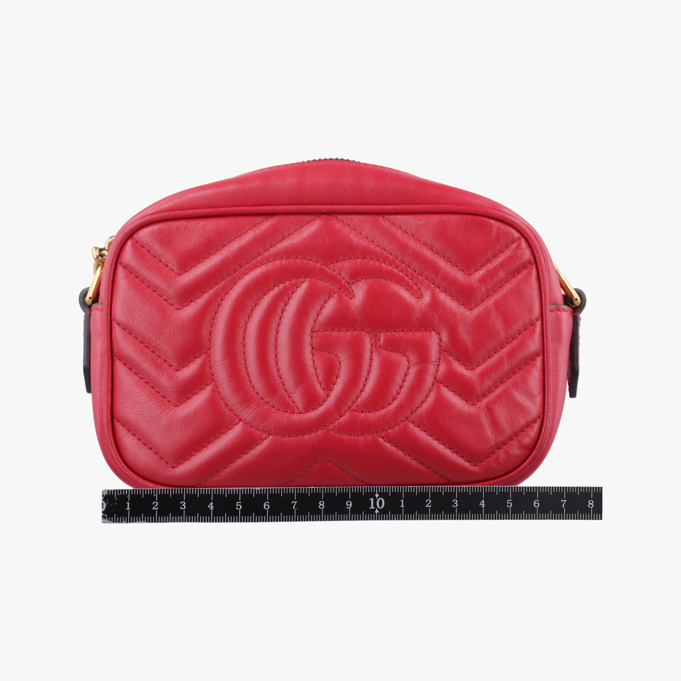 Pre-owned Gucci GG Marmont Red Leather 448065 shoulderbag | stylenewstar